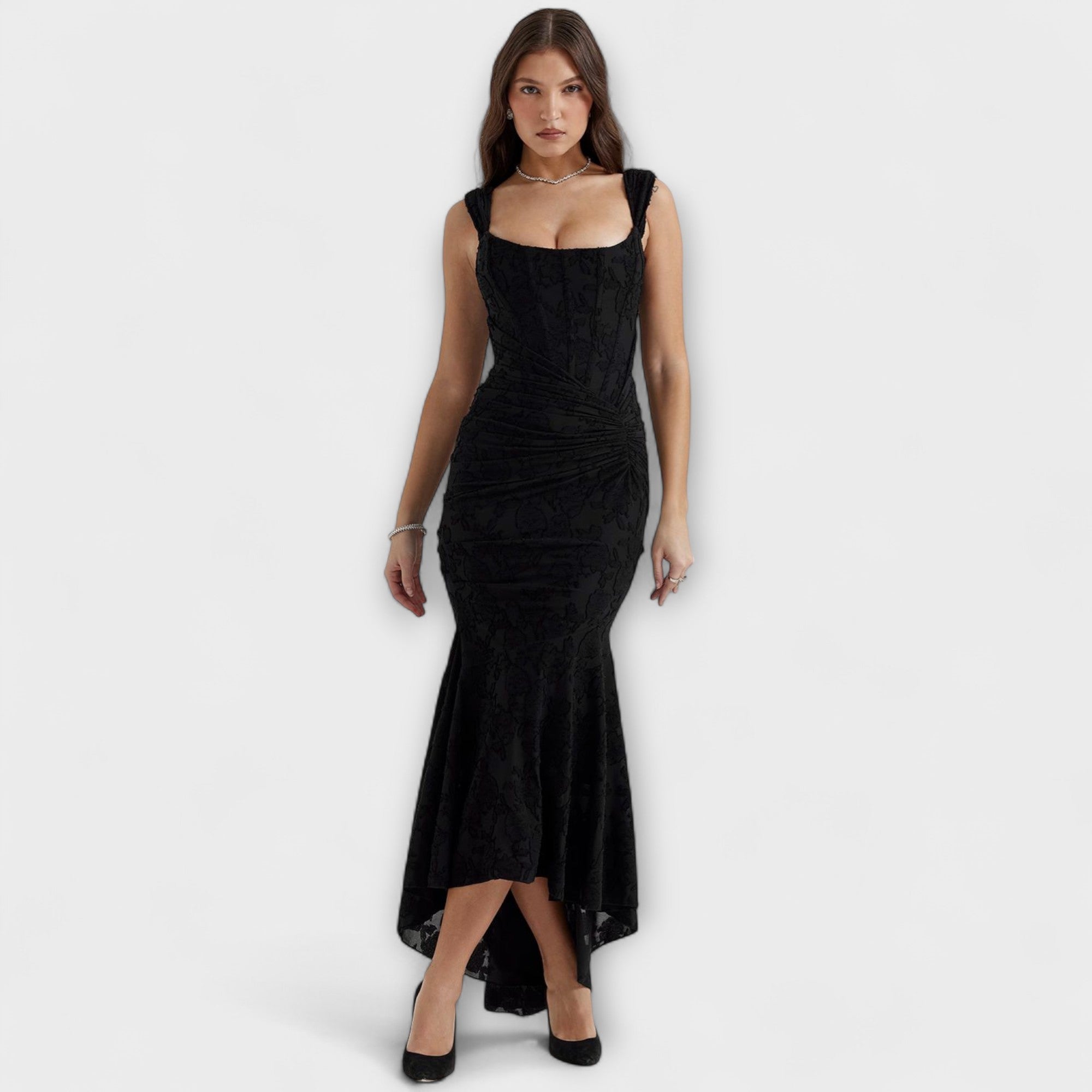 Renske - d?uga sukienka z eleganckim i wyrafinowanym gorsetem