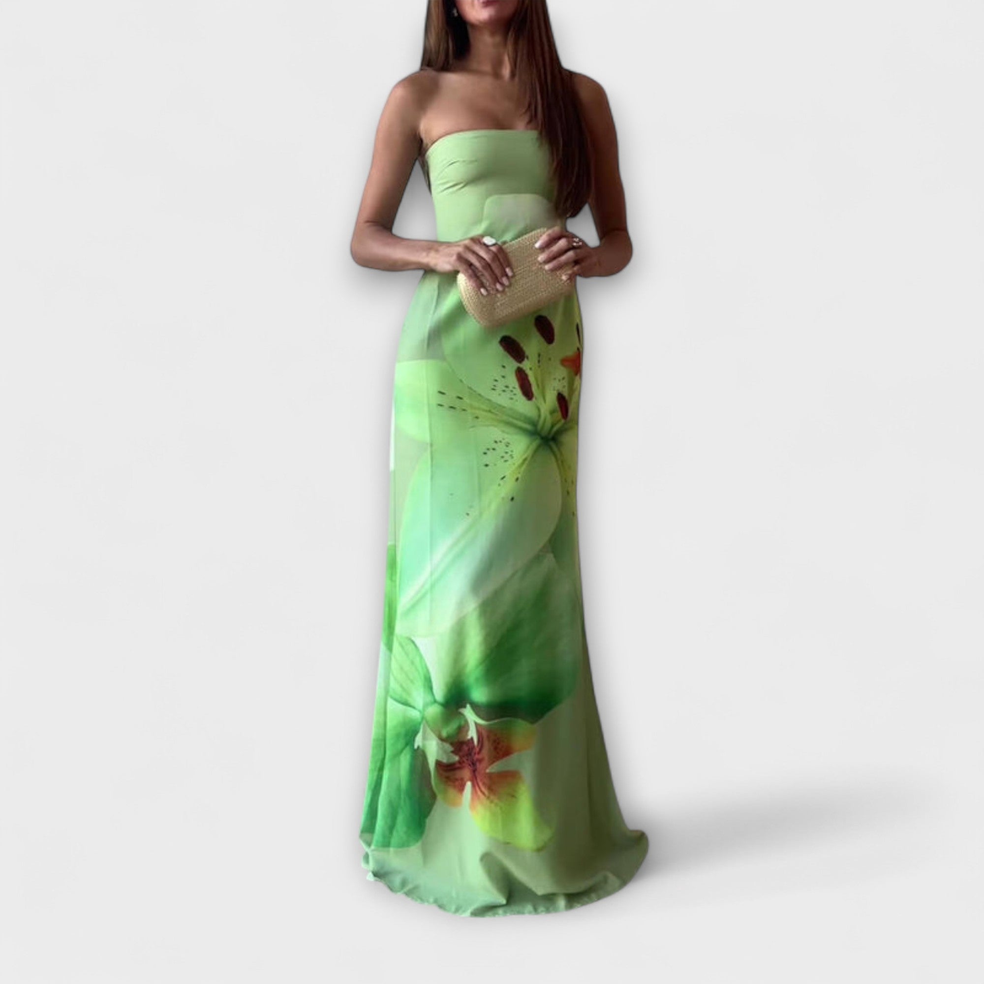 Zephyra - elegancka sukienka maxi z odkrytymi ramionami
