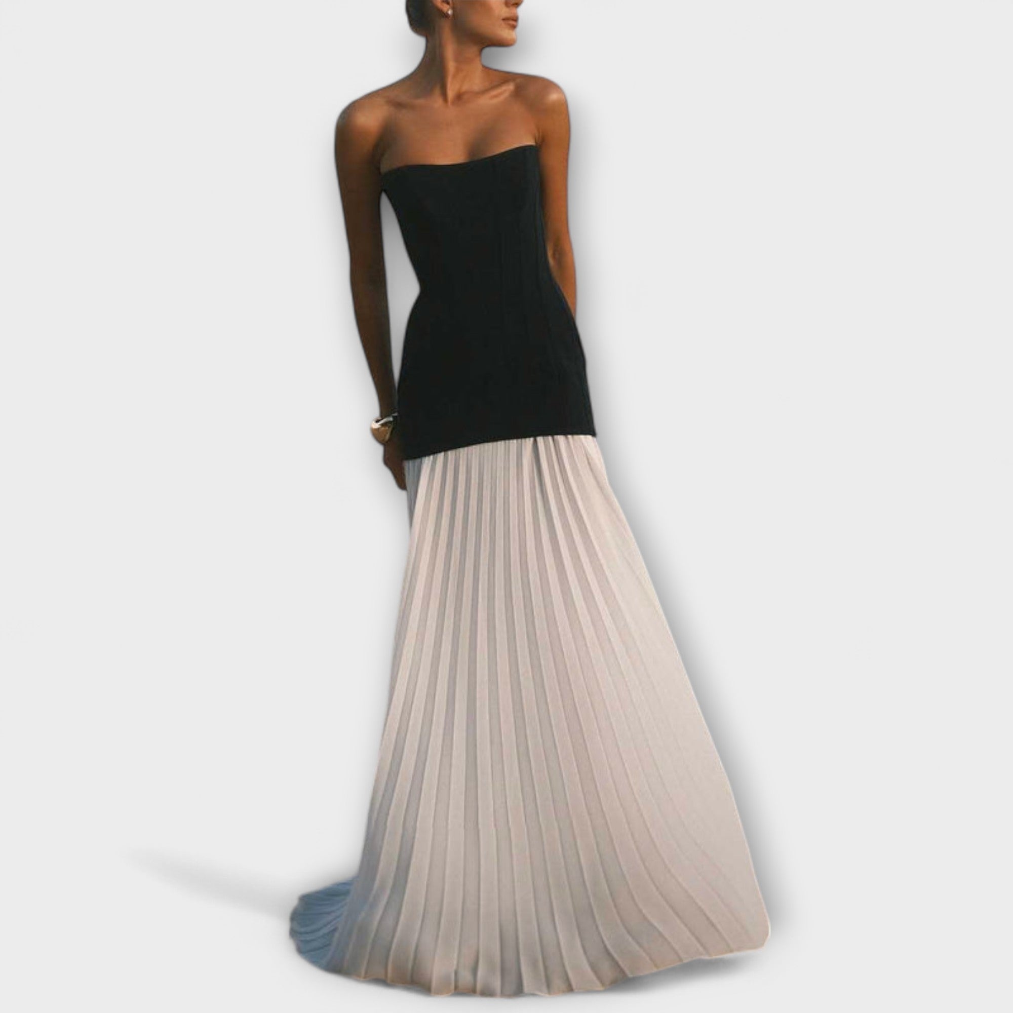 Izolda - elegancka klasyczna plisowana spódnica dwucz??ciowa