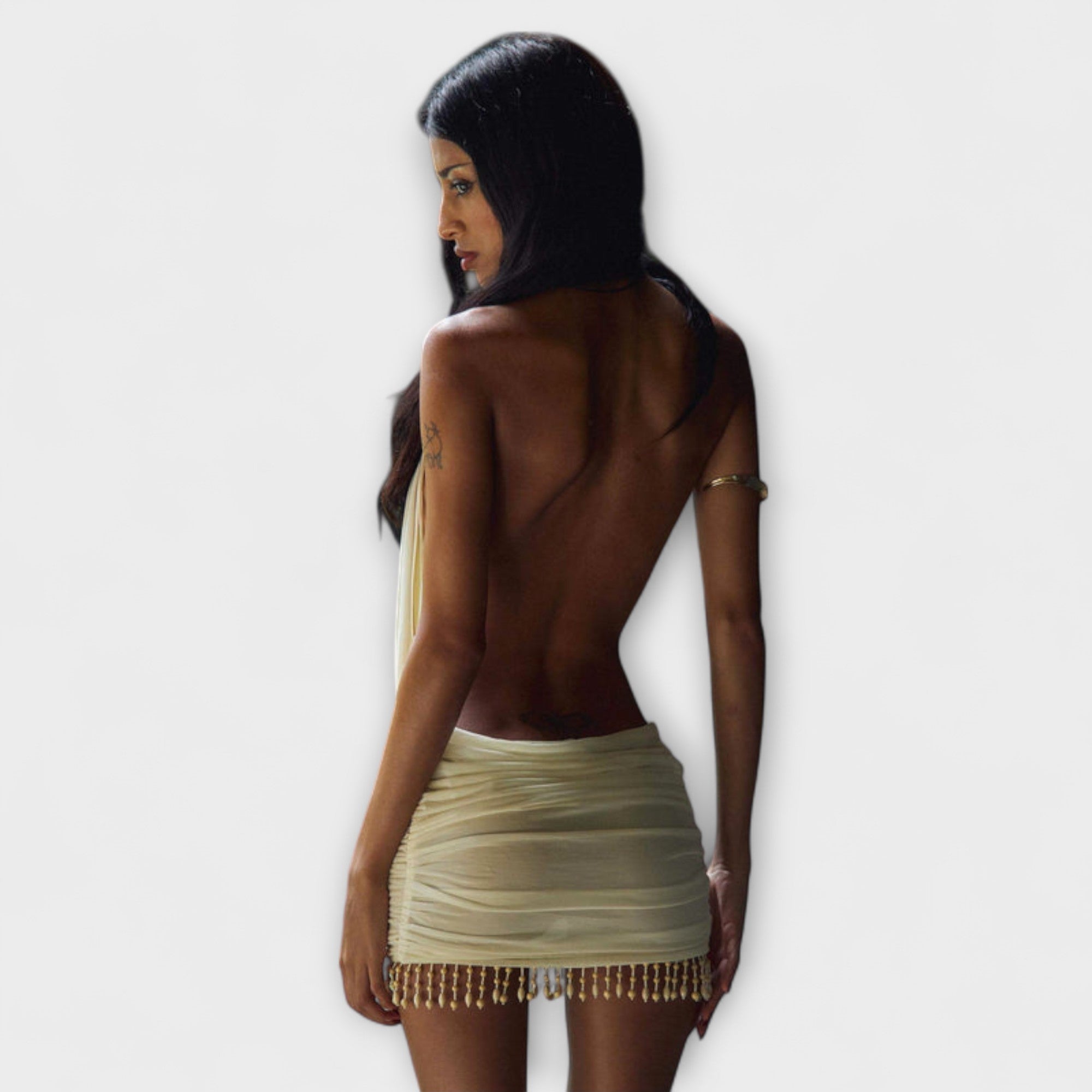 Kylie - sukienka mini z materia?u ma?lanego