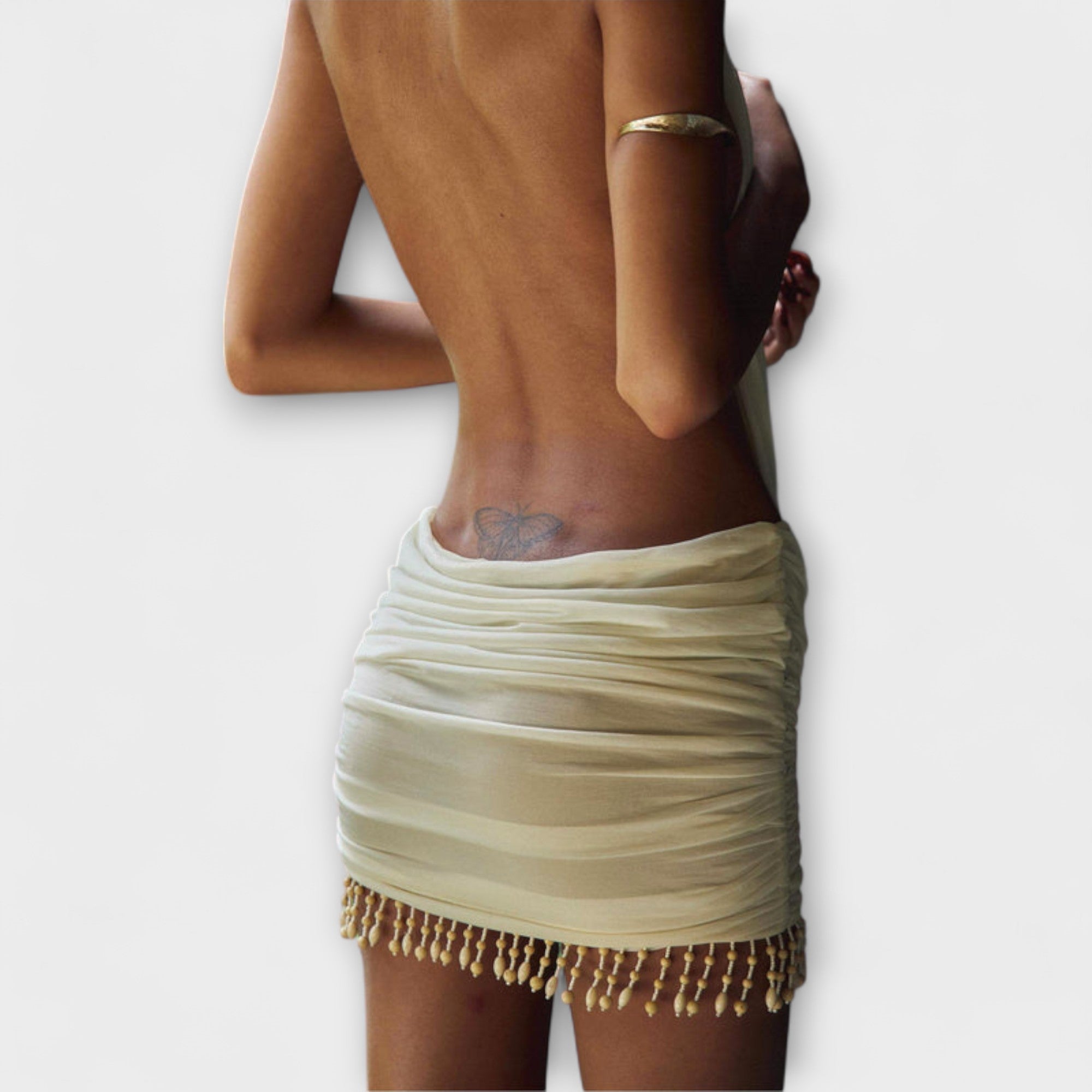 Kylie - sukienka mini z materia?u ma?lanego