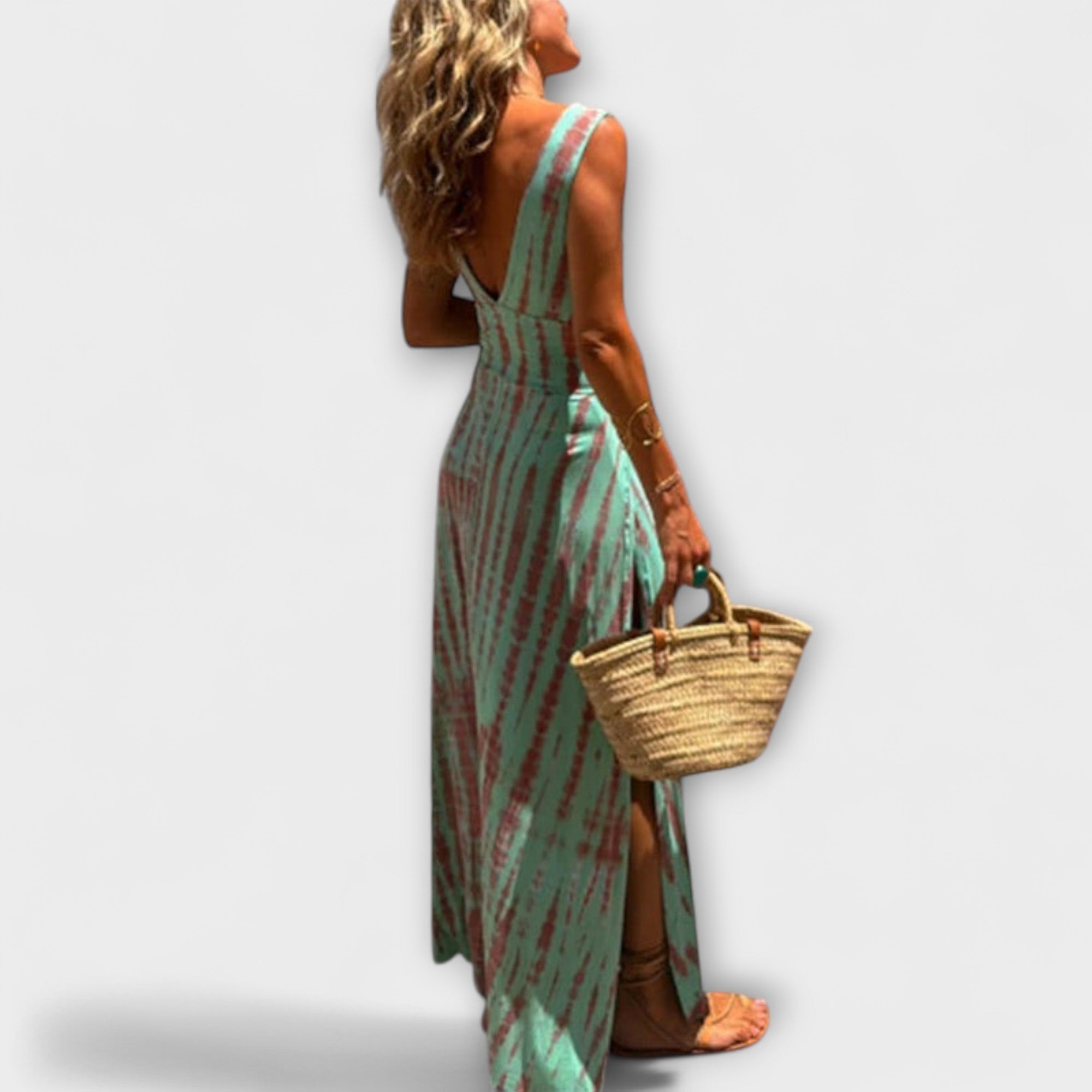 Ella - Eleanor Eleanor Sukienka z wyci?ciem i rozci?ciem metod? tie dye