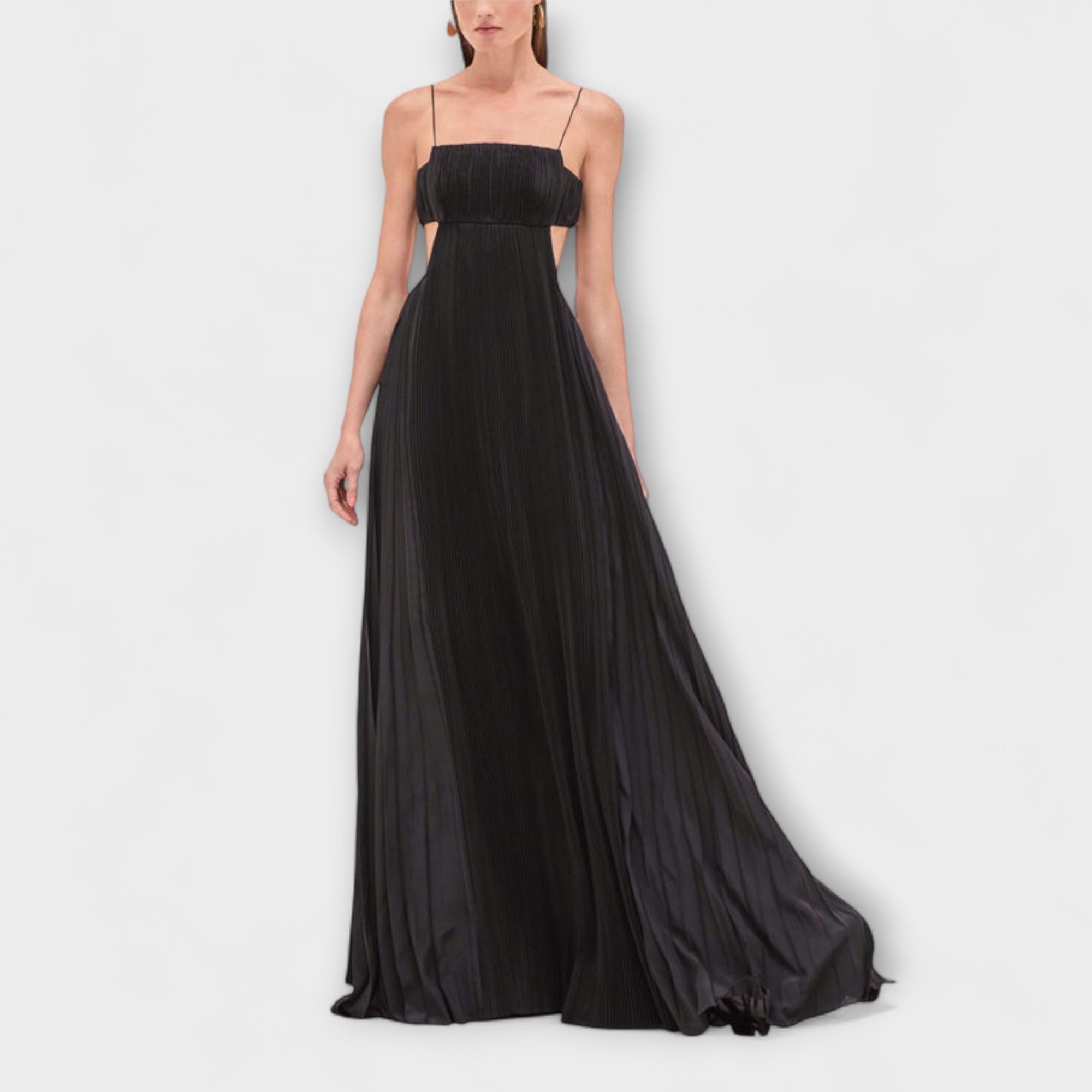 Mireille - elegancka plisowana sukienka maxi z wyci?ciem