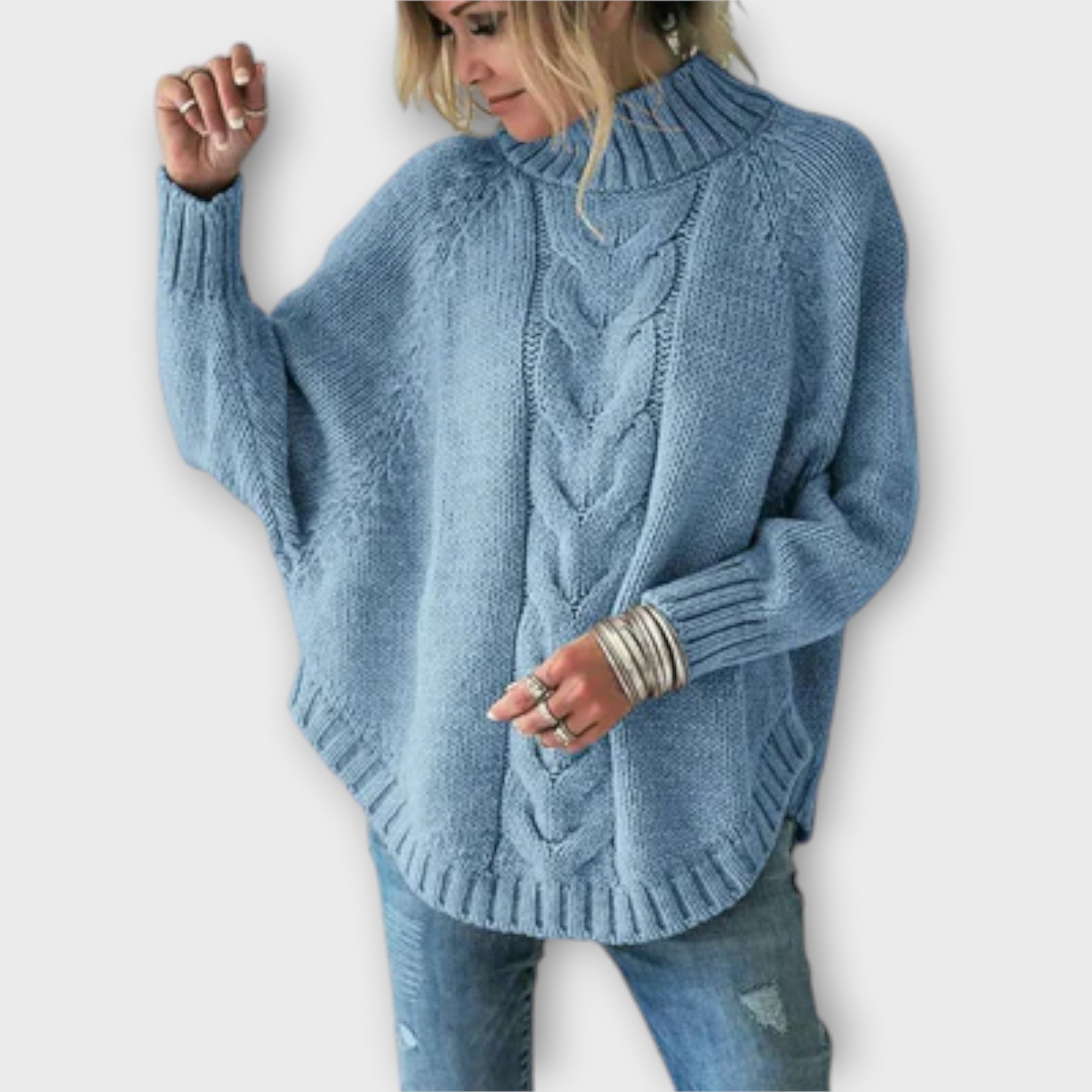 Elysian - Sweter z dzianiny w warkocz