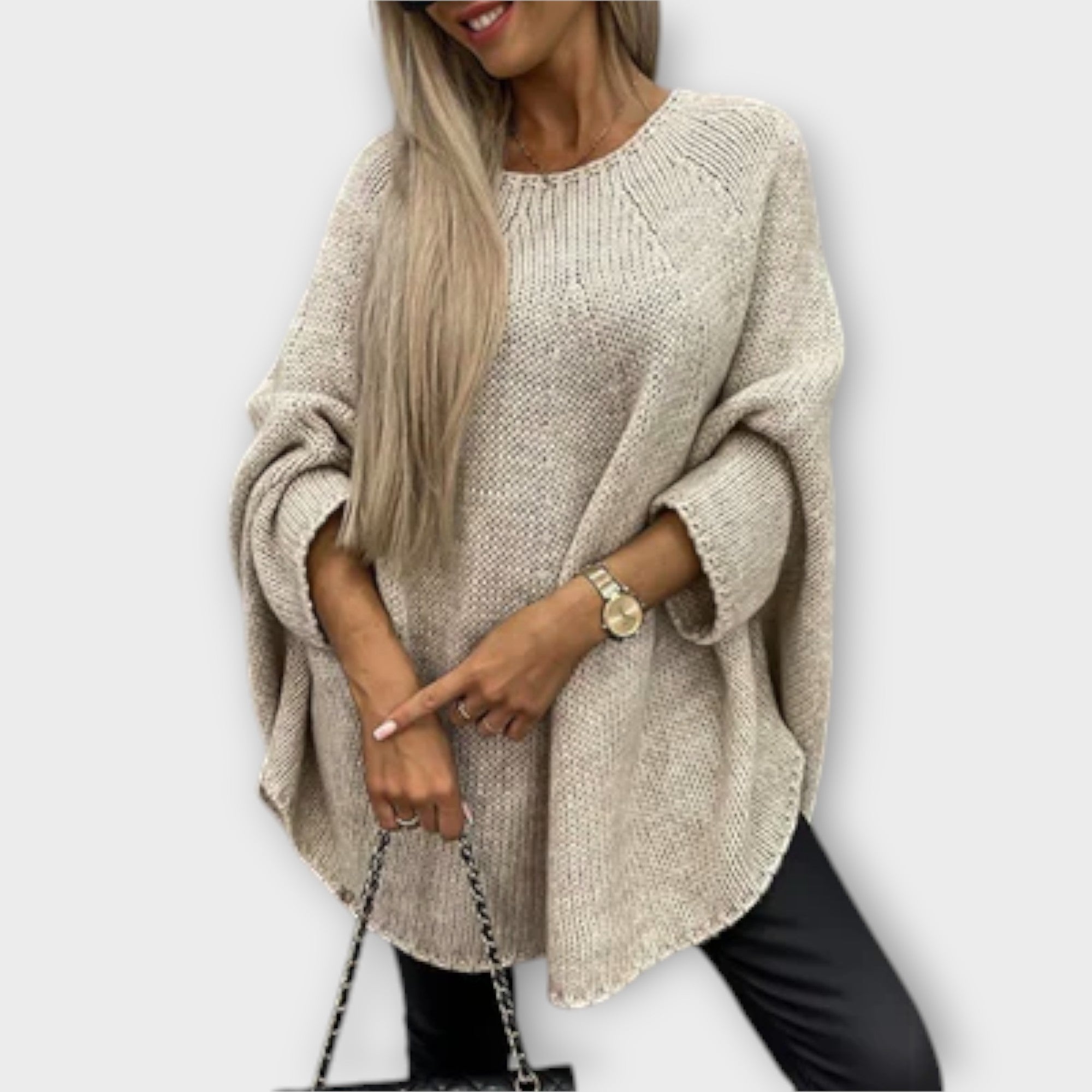 Isabelle - Stylowy sweter damski z okr?g?ym dekoltem