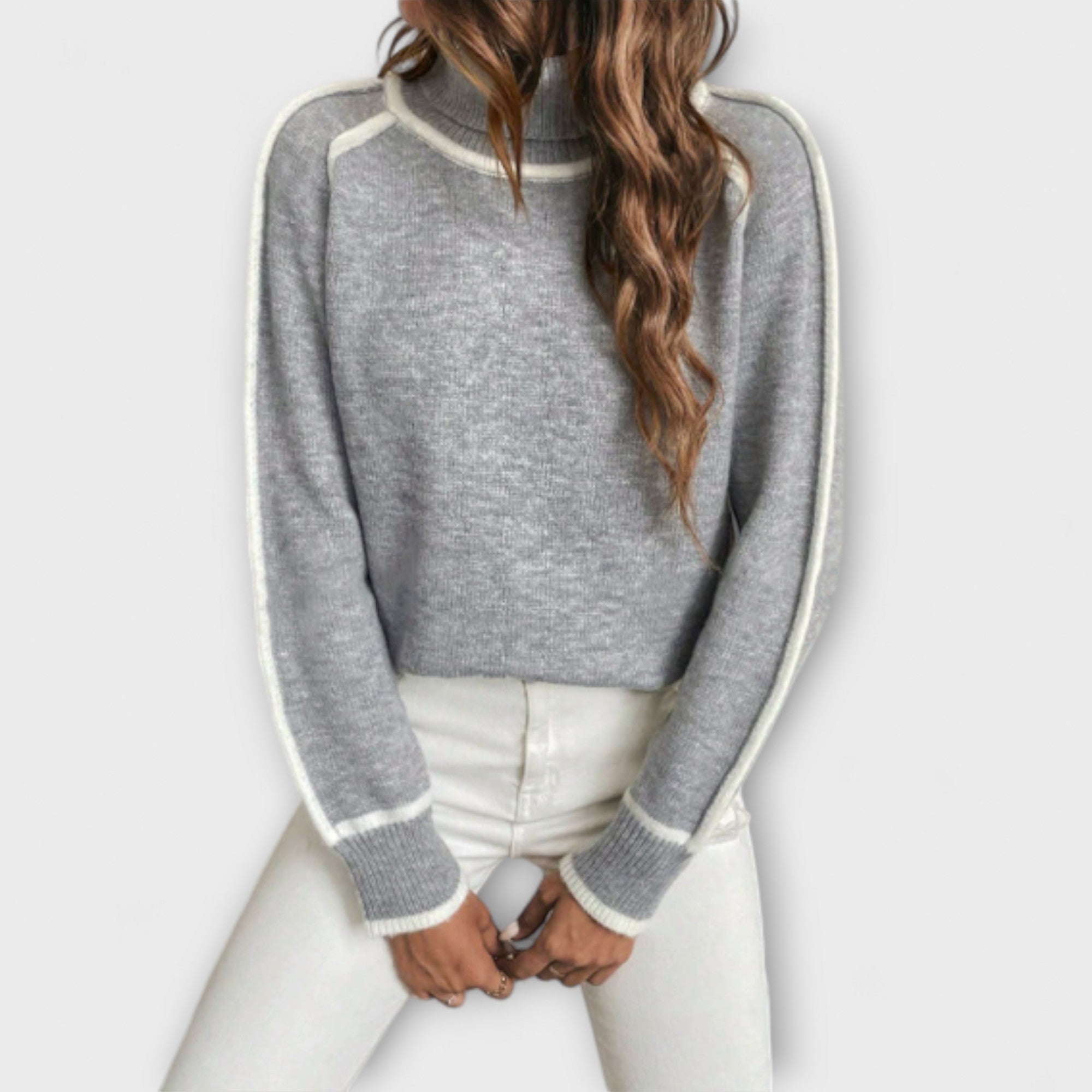 Aurora - Lu?ny sweter z golfem