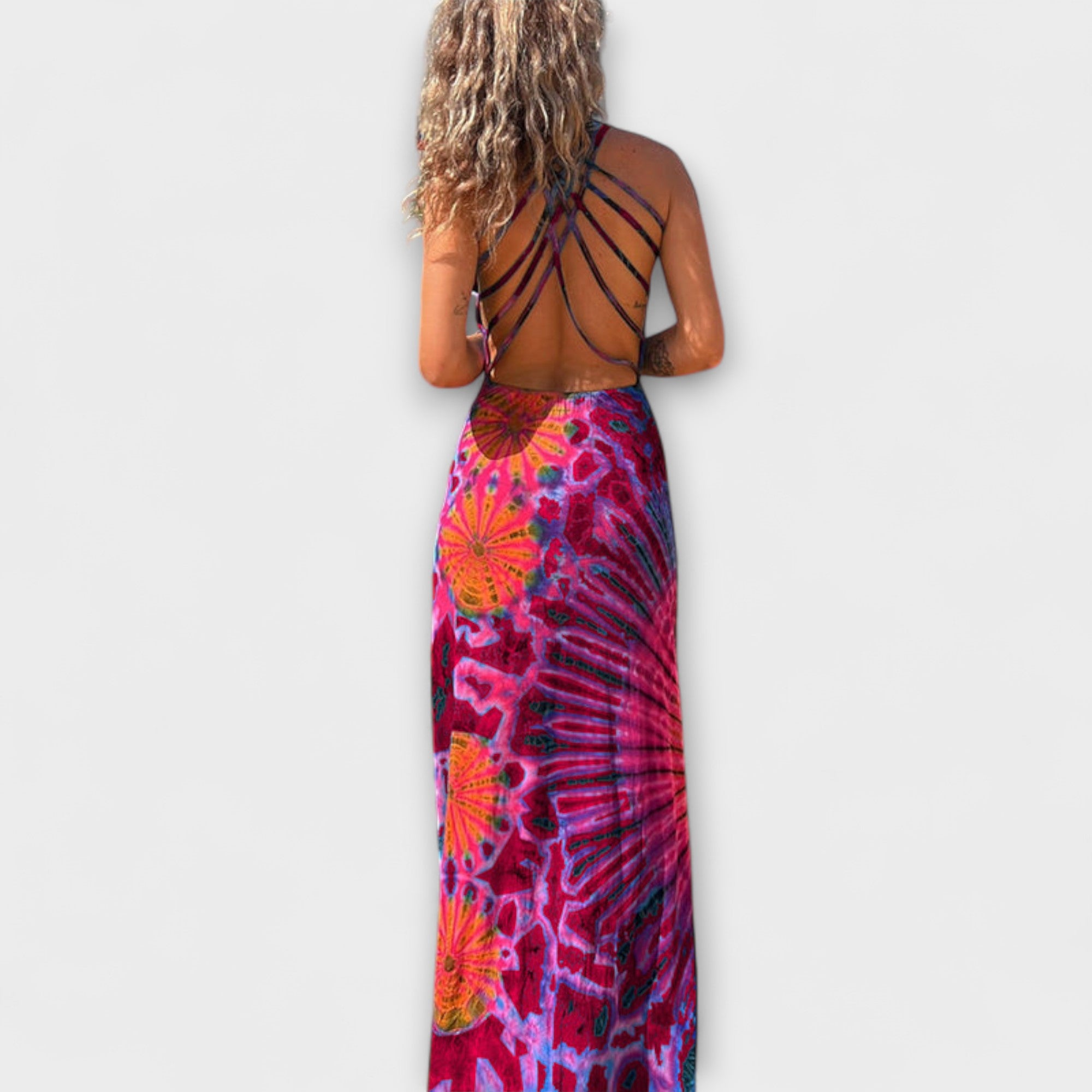 Ronja - sukienka maxi La Bamba z nadrukiem tie-dye