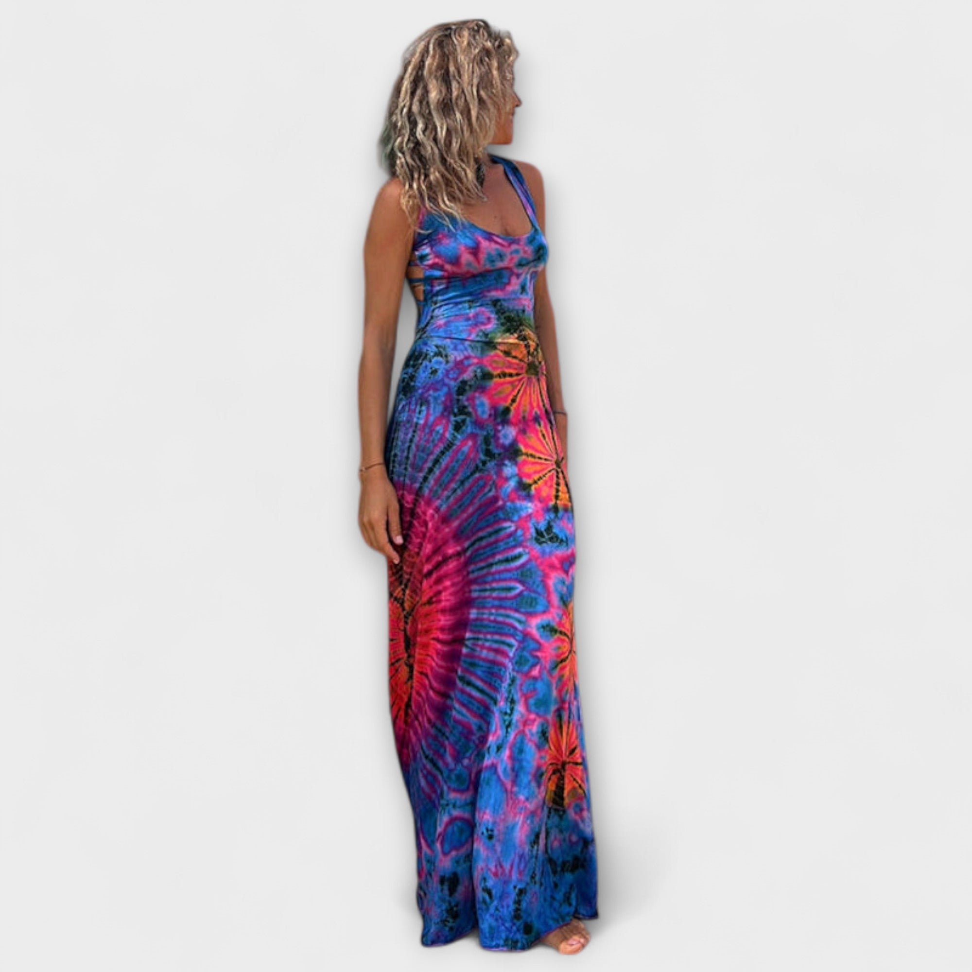 Ronja - sukienka maxi La Bamba z nadrukiem tie-dye