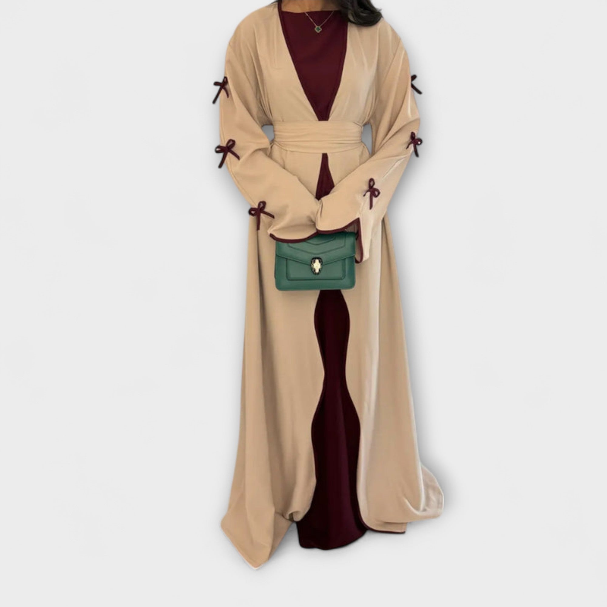 Jasmin - szykowny kardigan i sukienka Duo z ozdob? w kszta?cie kokardki