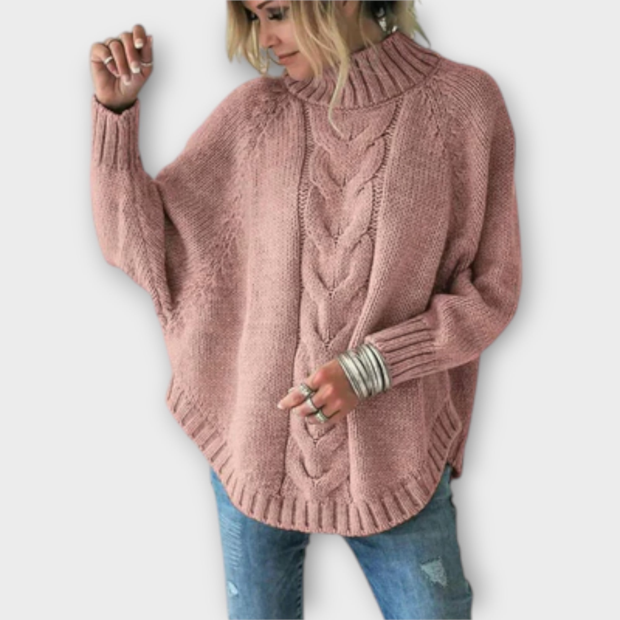 Elysian - Sweter z dzianiny w warkocz