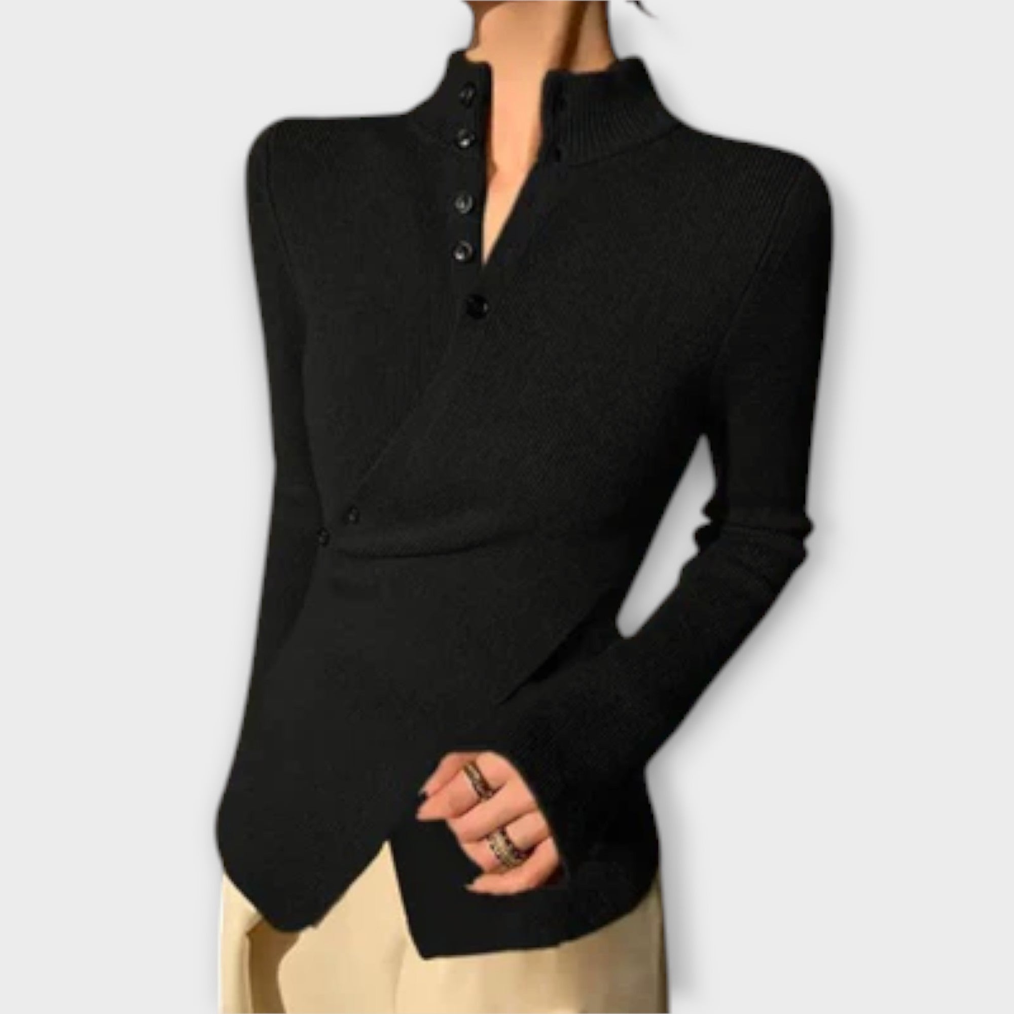 Michiko „" Elegancki sweter z dzianiny slim fit