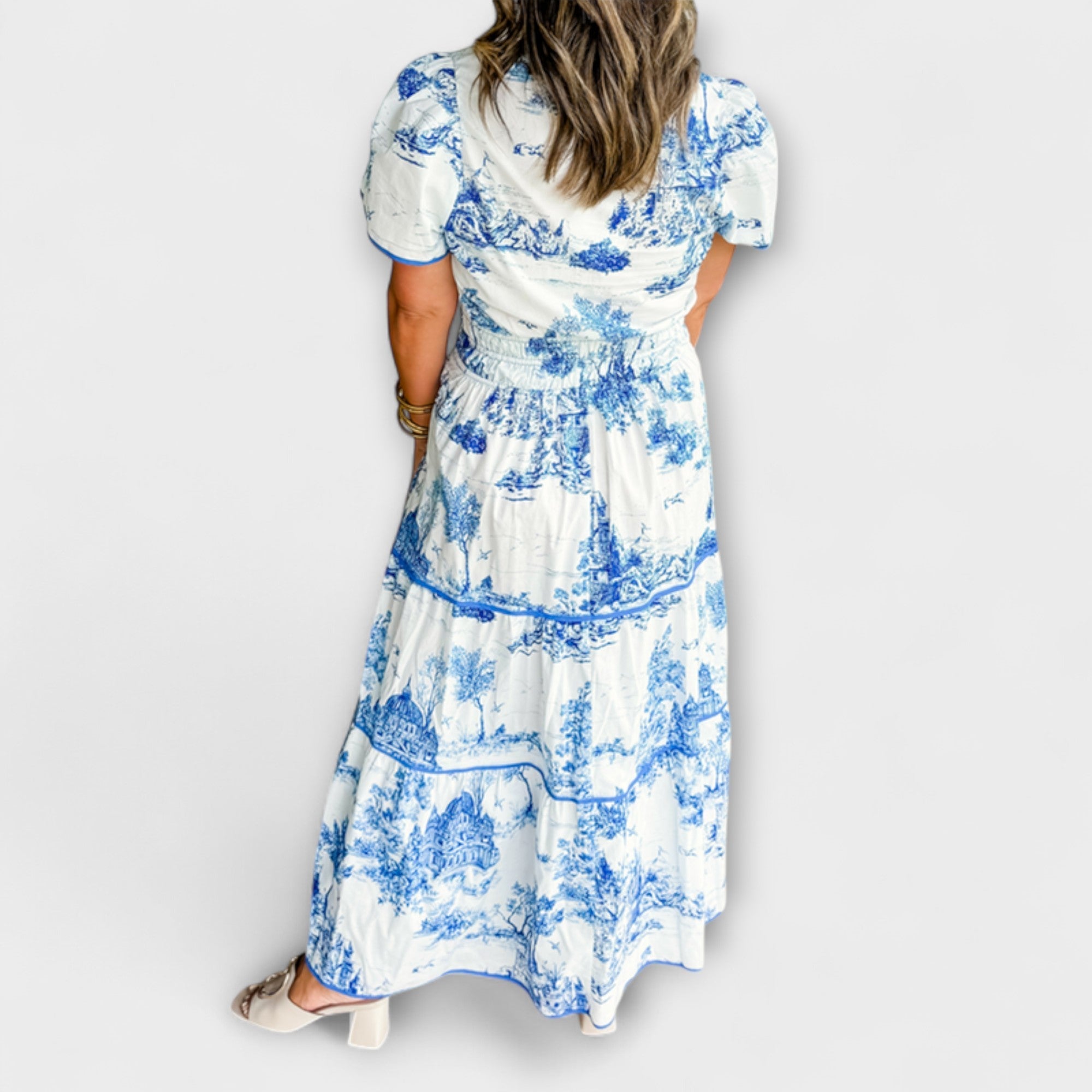 Eliza - Ponadczasowa sukienka maxi Toile