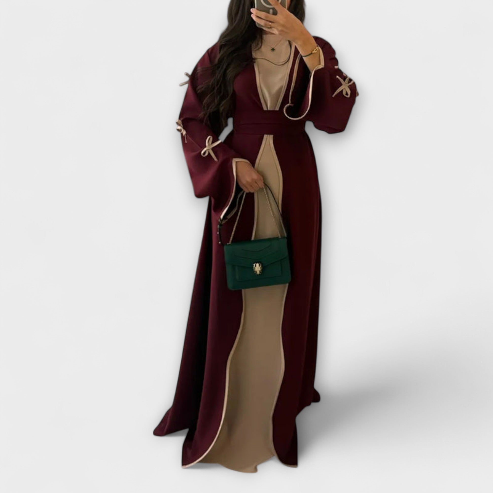 Jasmin - szykowny kardigan i sukienka Duo z ozdob? w kszta?cie kokardki