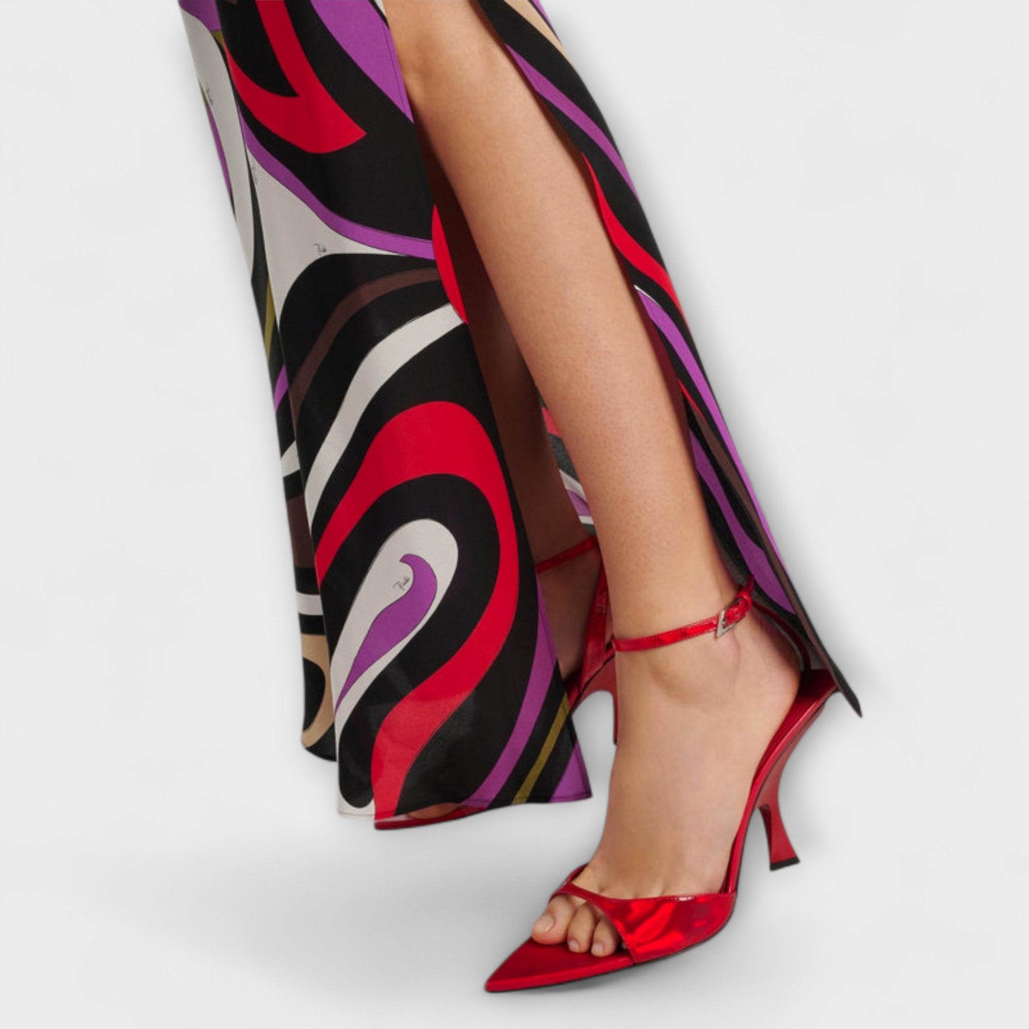 Daphne - sukienka maxi w marmurowy print