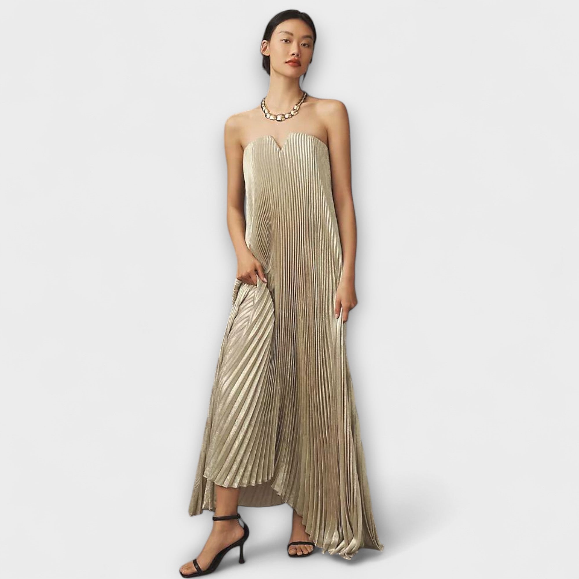 Michelle - sukienka maxi Sweetheart w pomara?czowy kwiatowy