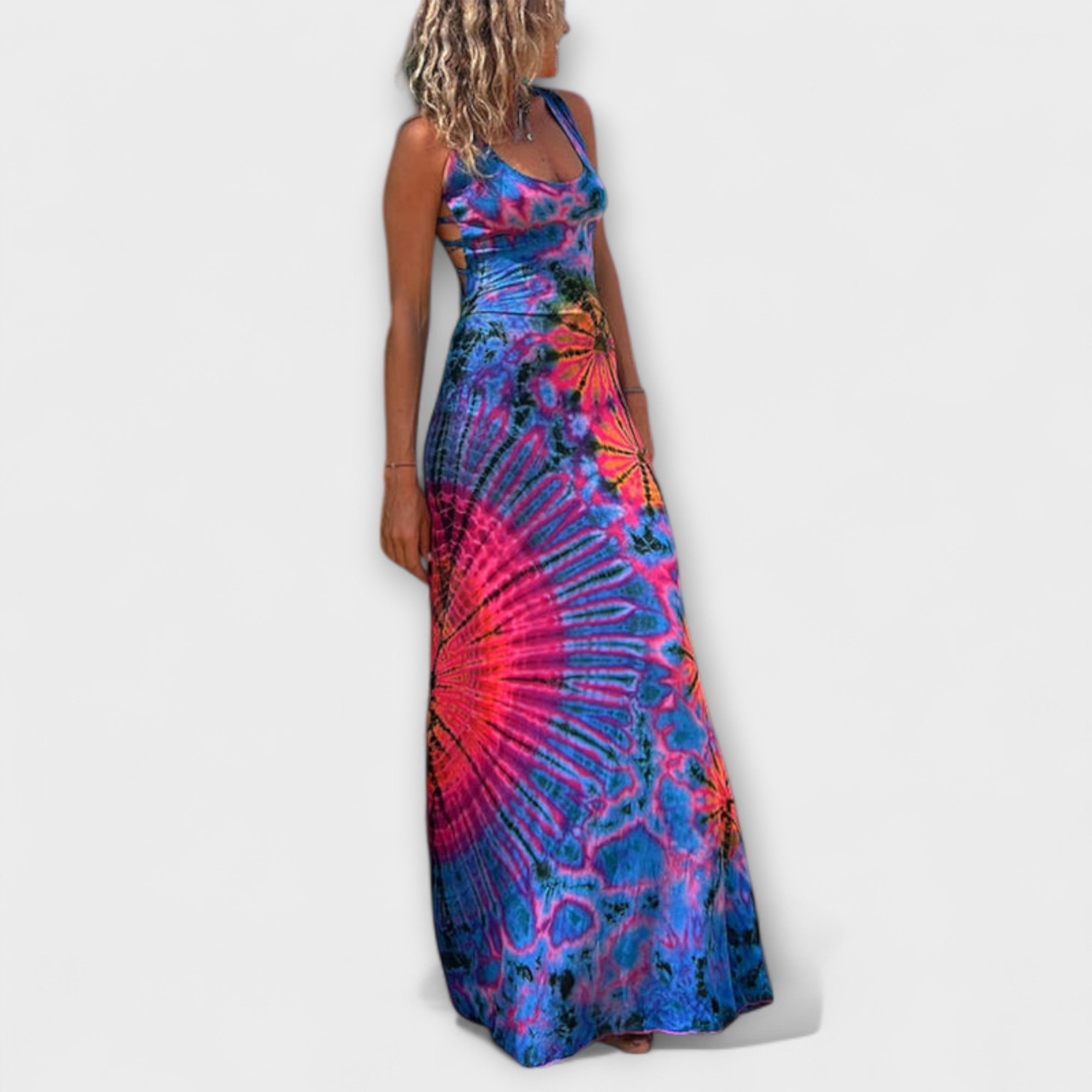 Ronja - sukienka maxi La Bamba z nadrukiem tie-dye