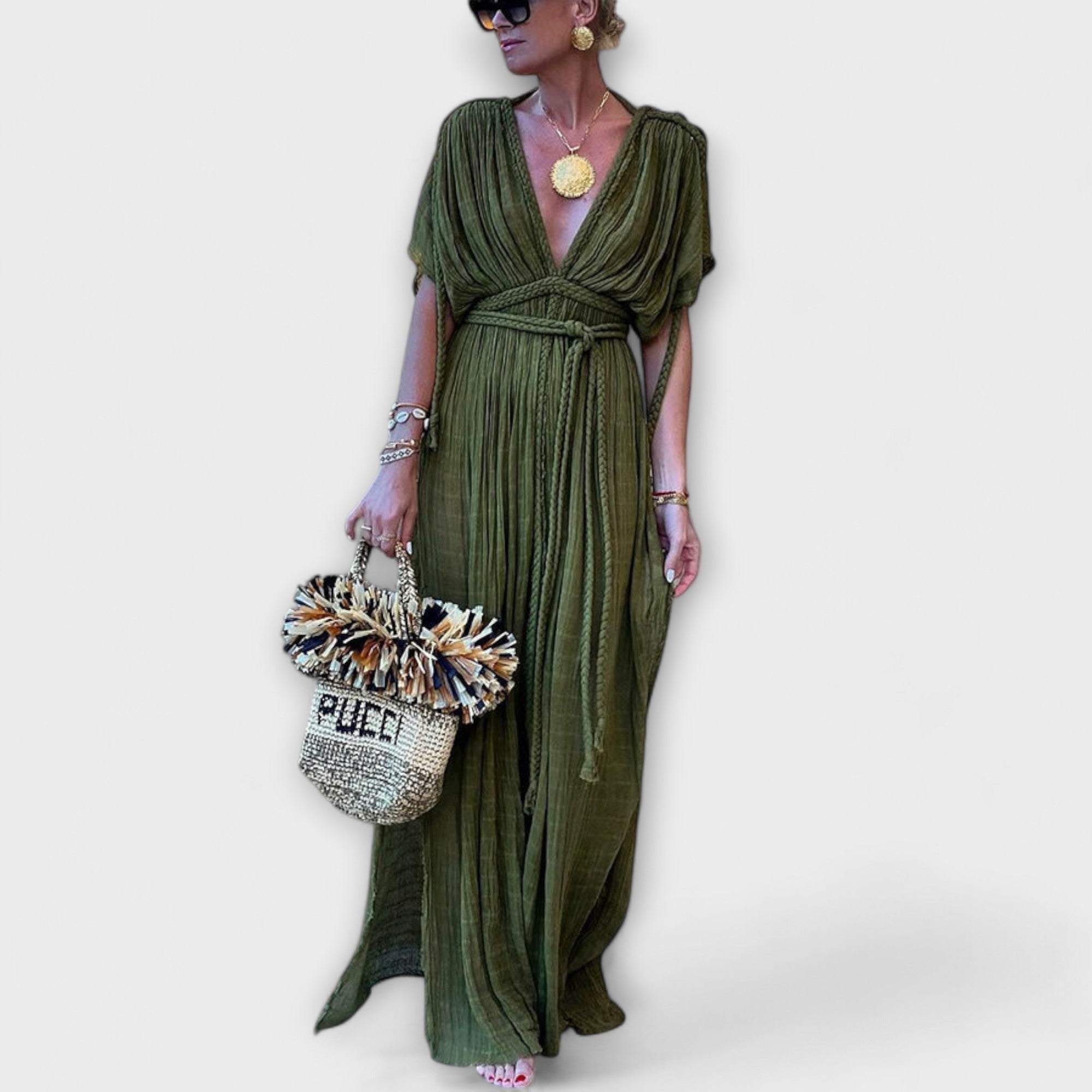 Sukienka maxi kimono w stylu greckim