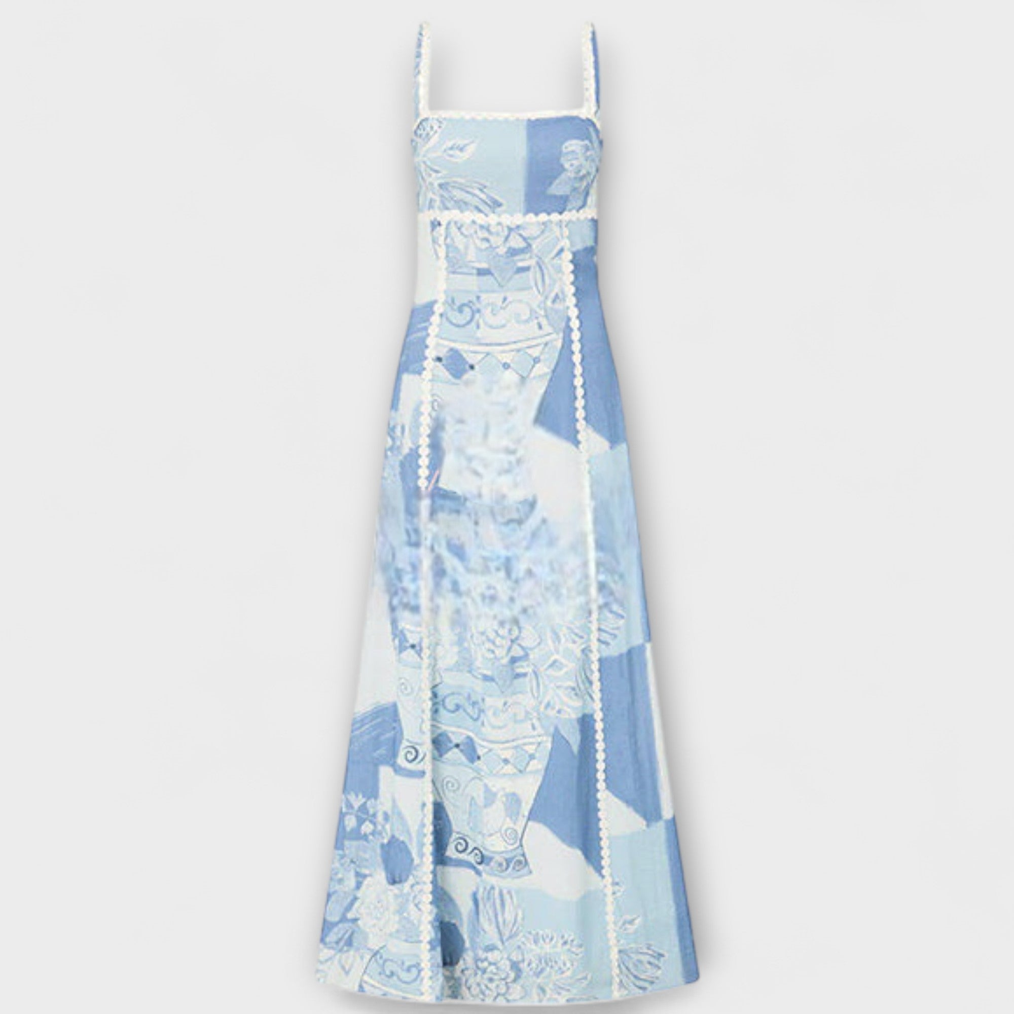 Terazza Ric Rac - Rozkloszowana lniana sukienka maxi