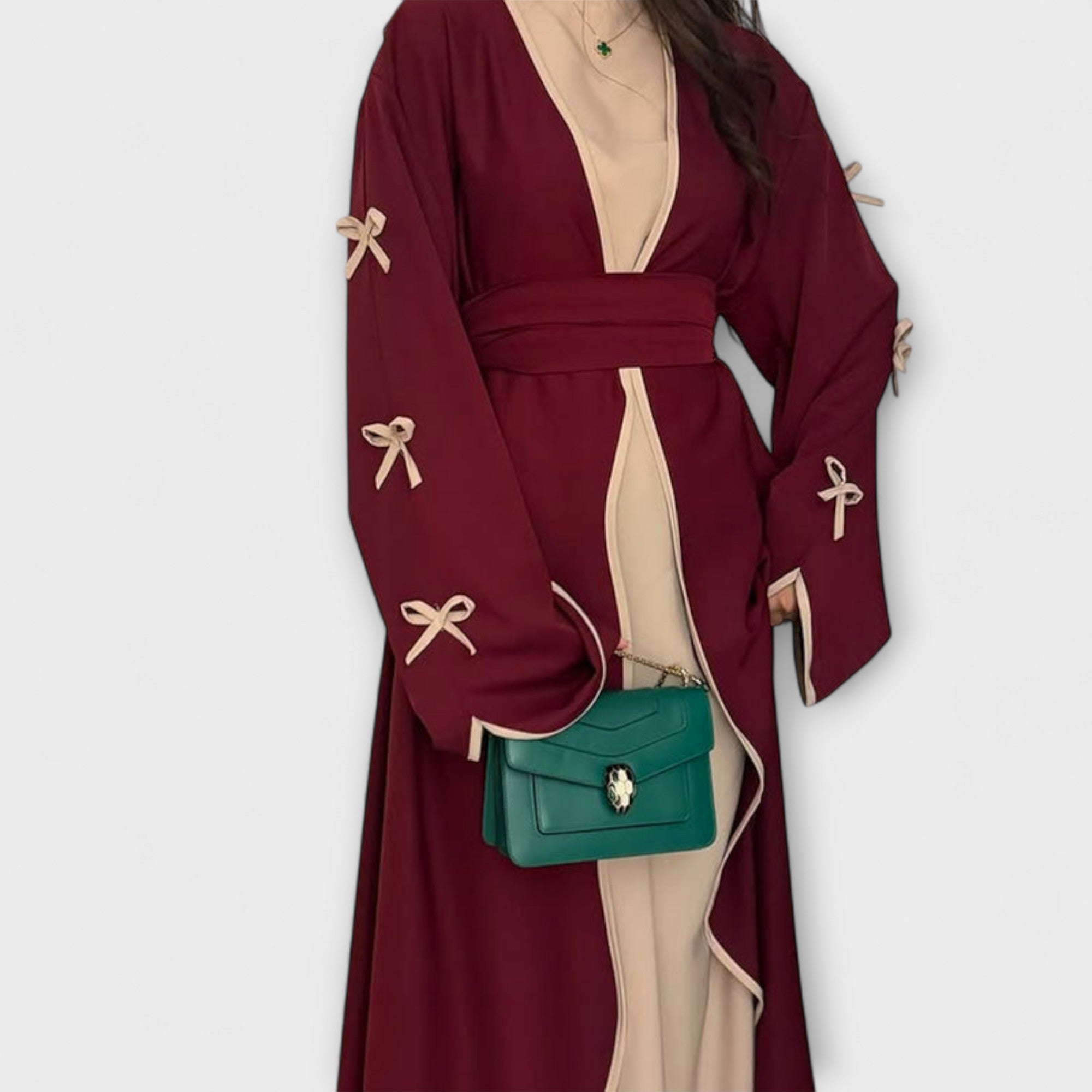 Jasmin - szykowny kardigan i sukienka Duo z ozdob? w kszta?cie kokardki