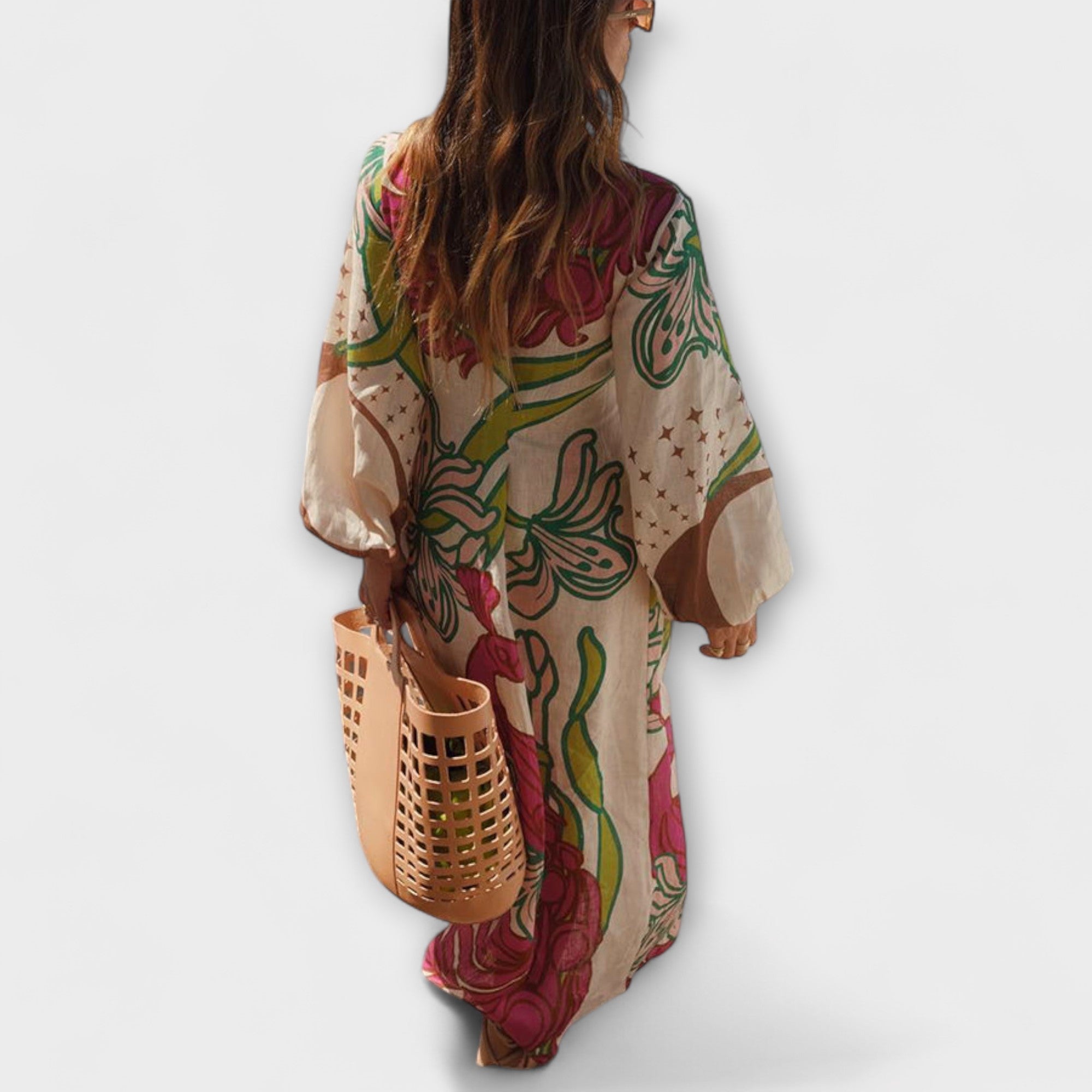 Tracey - sukienka maxi z tunik? wi?zan?