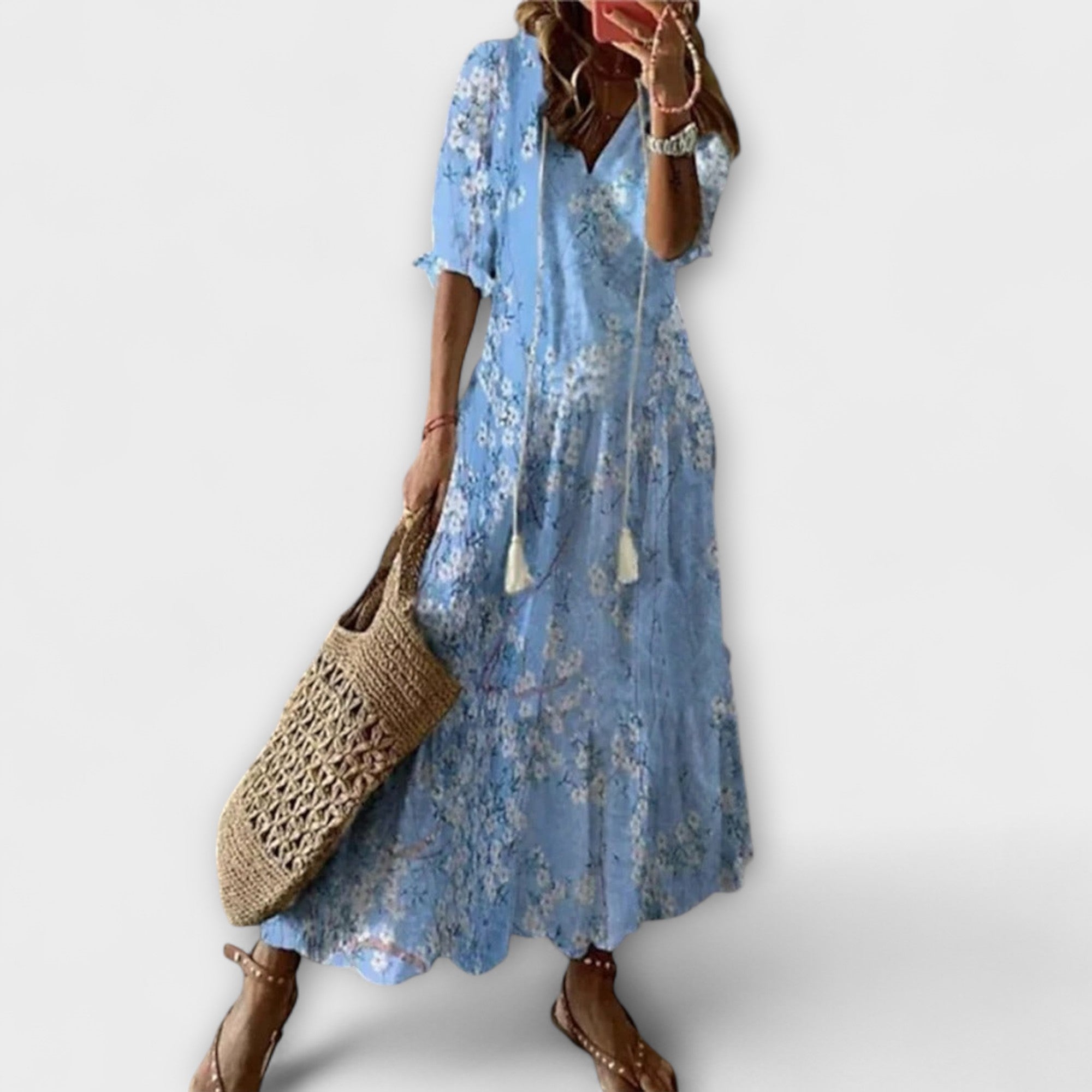 Anna - damska ™letnia sukienka w stylu bohemy o sylwetce