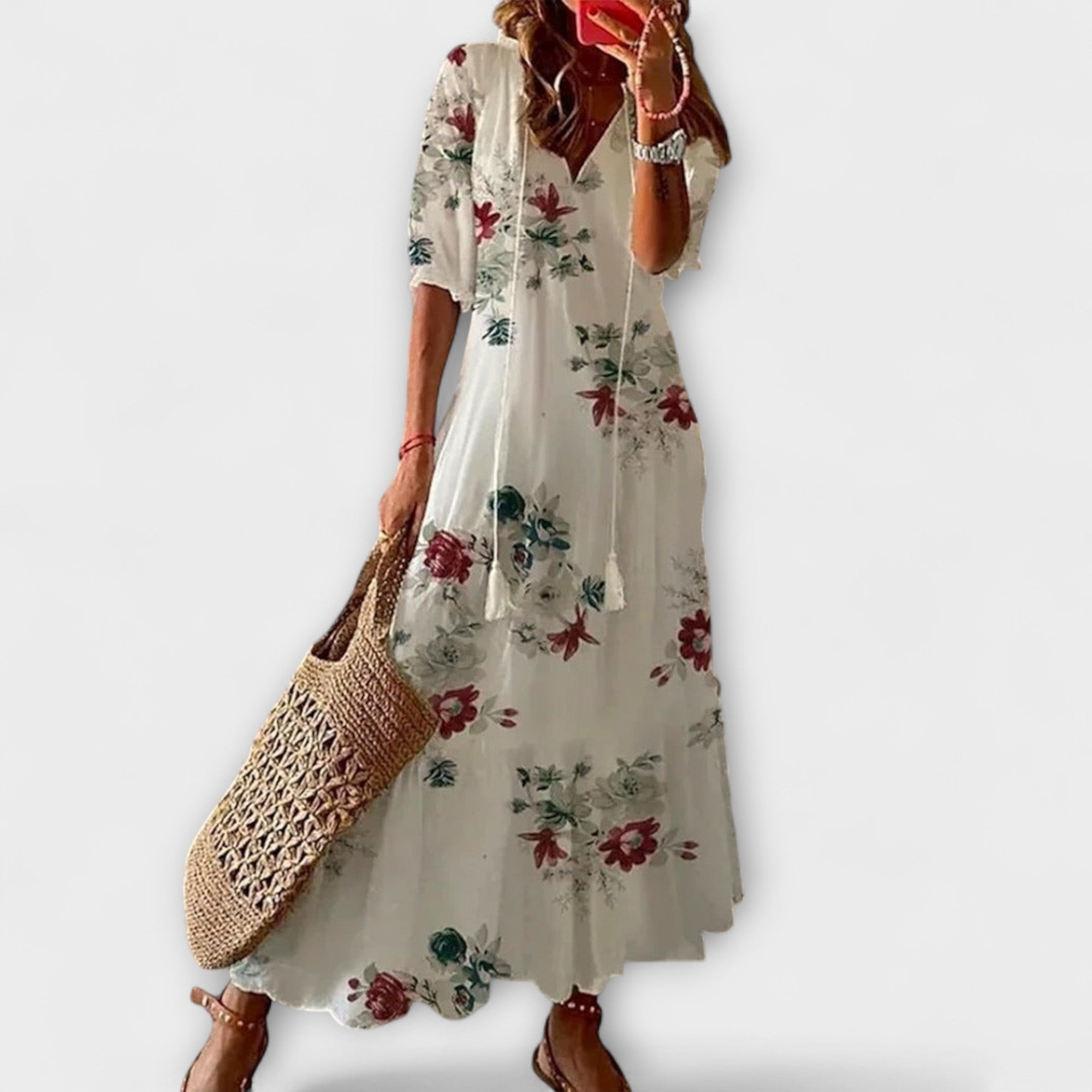 Anna - damska ™letnia sukienka w stylu bohemy o sylwetce
