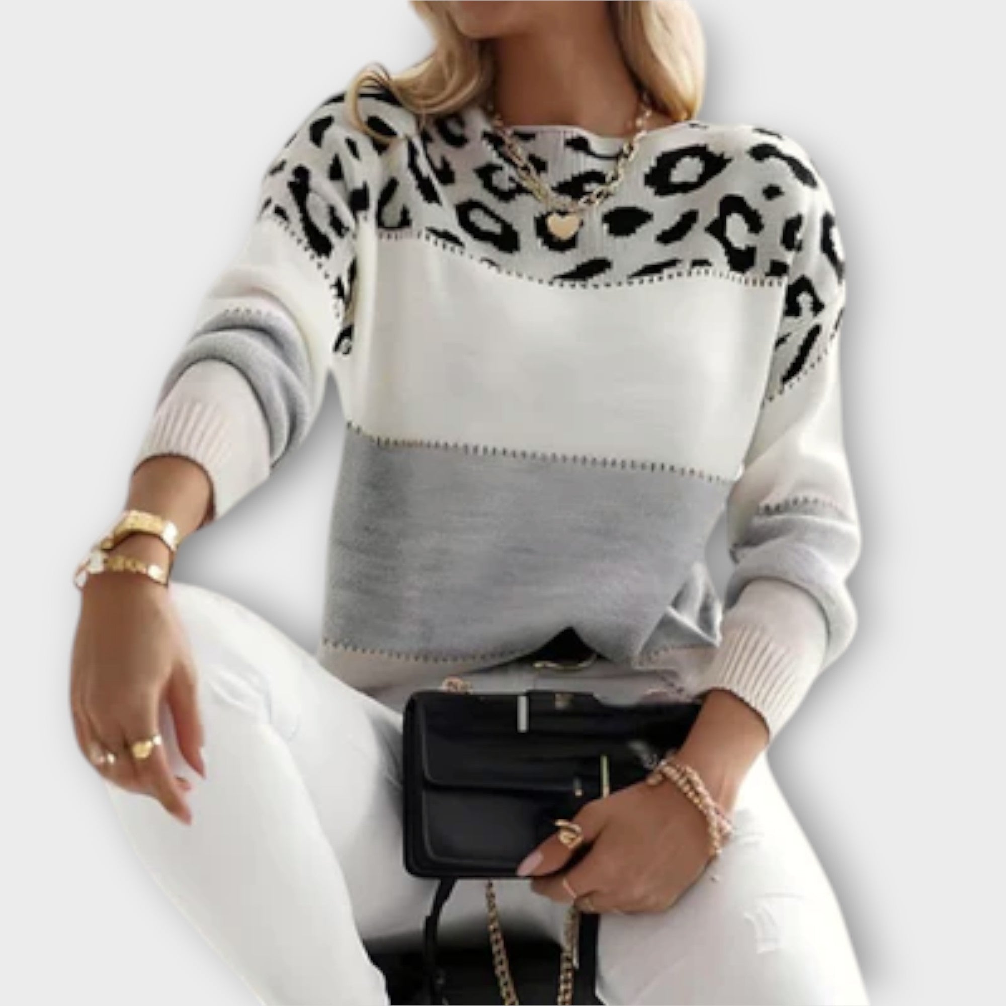 Cheyenne - Lu?ny sweter w panterk?