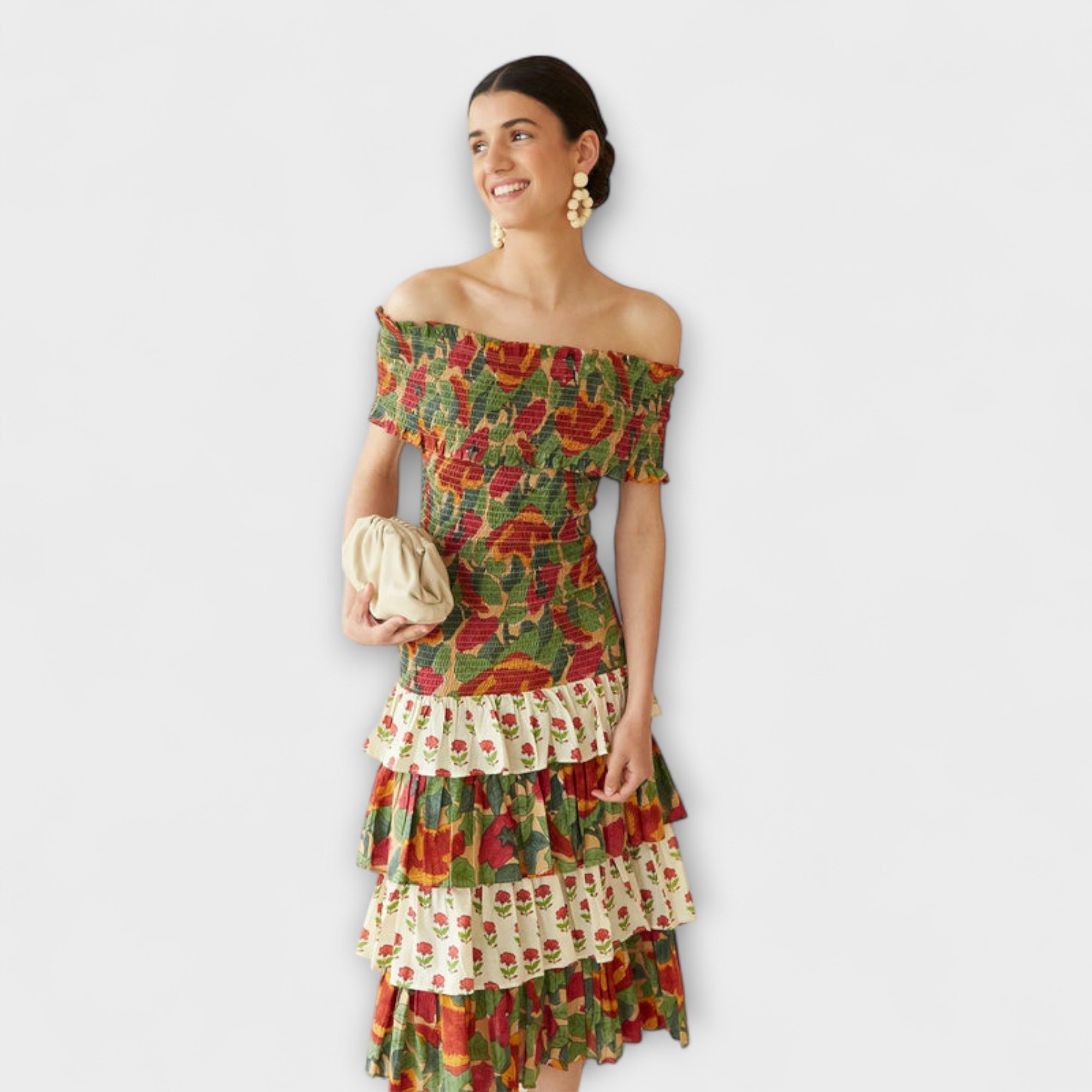 Harriet - ?ywa sukienka midi w maju