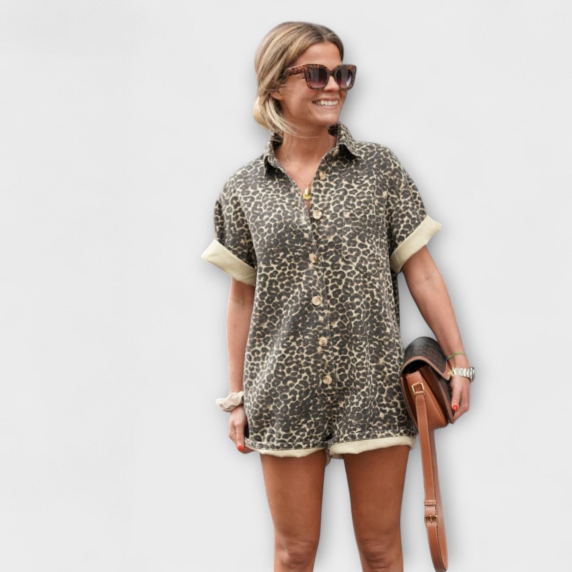 Nonette - kombinezon koszulowy w panterk?