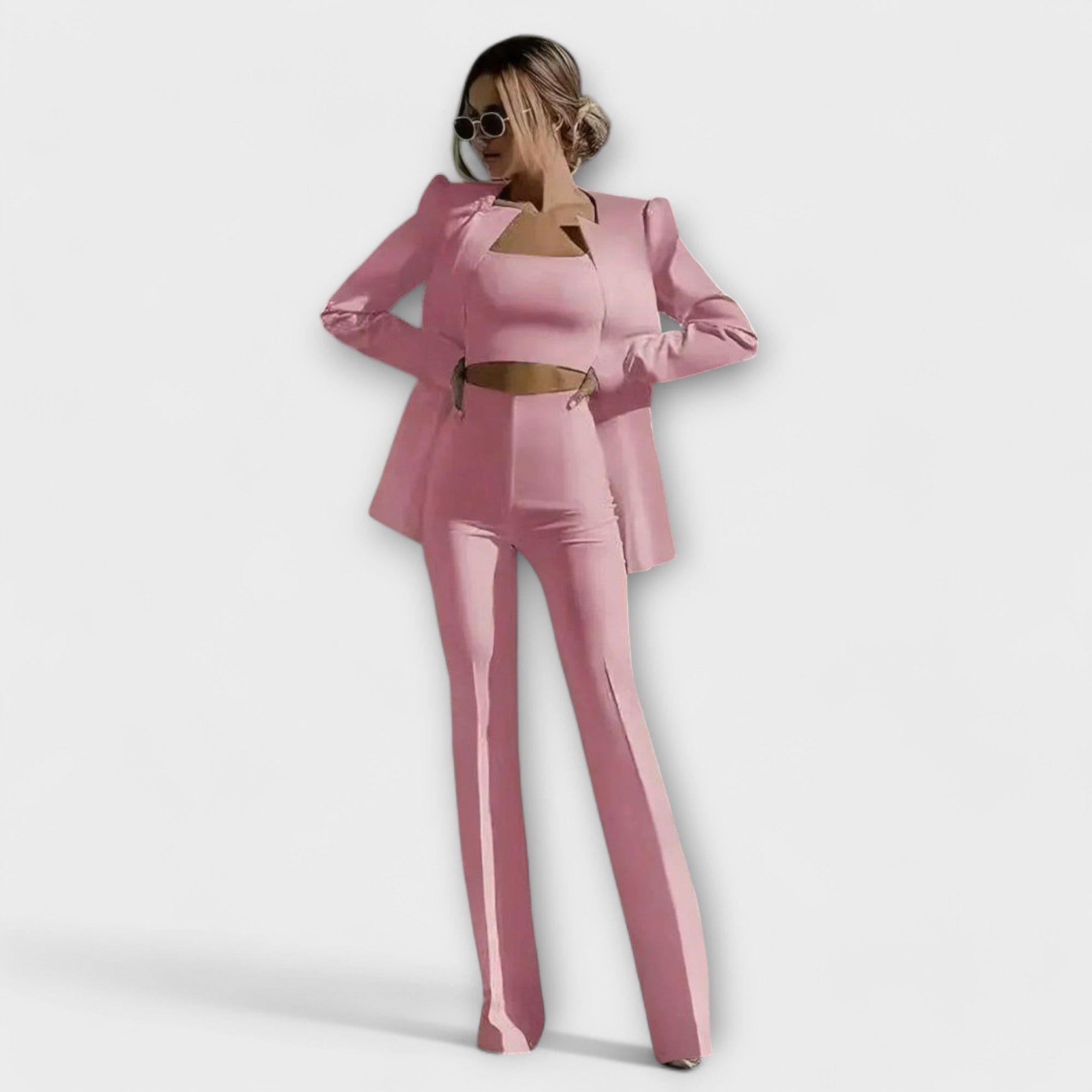 Selina - Stylowy 3-cz??ciowy komplet (marynarka, top, spodnie)