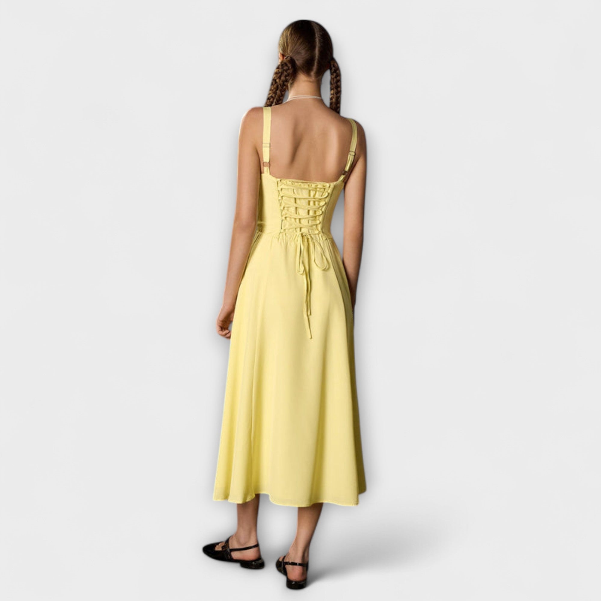 Nadzieja - Sukienka z rozci?ciem z falbankami