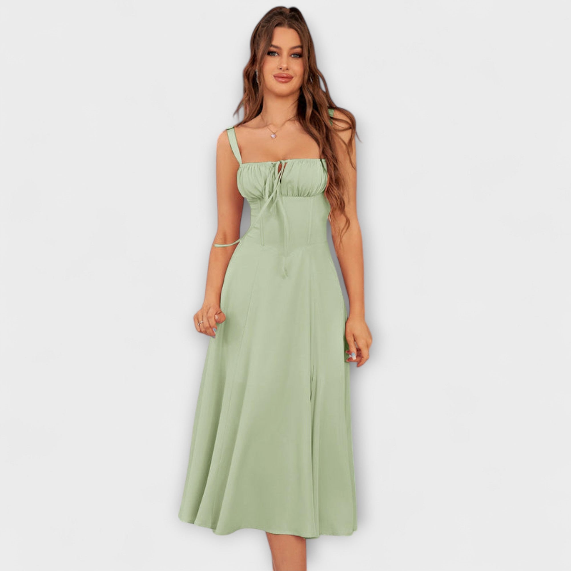 Nadzieja - Sukienka z rozci?ciem z falbankami