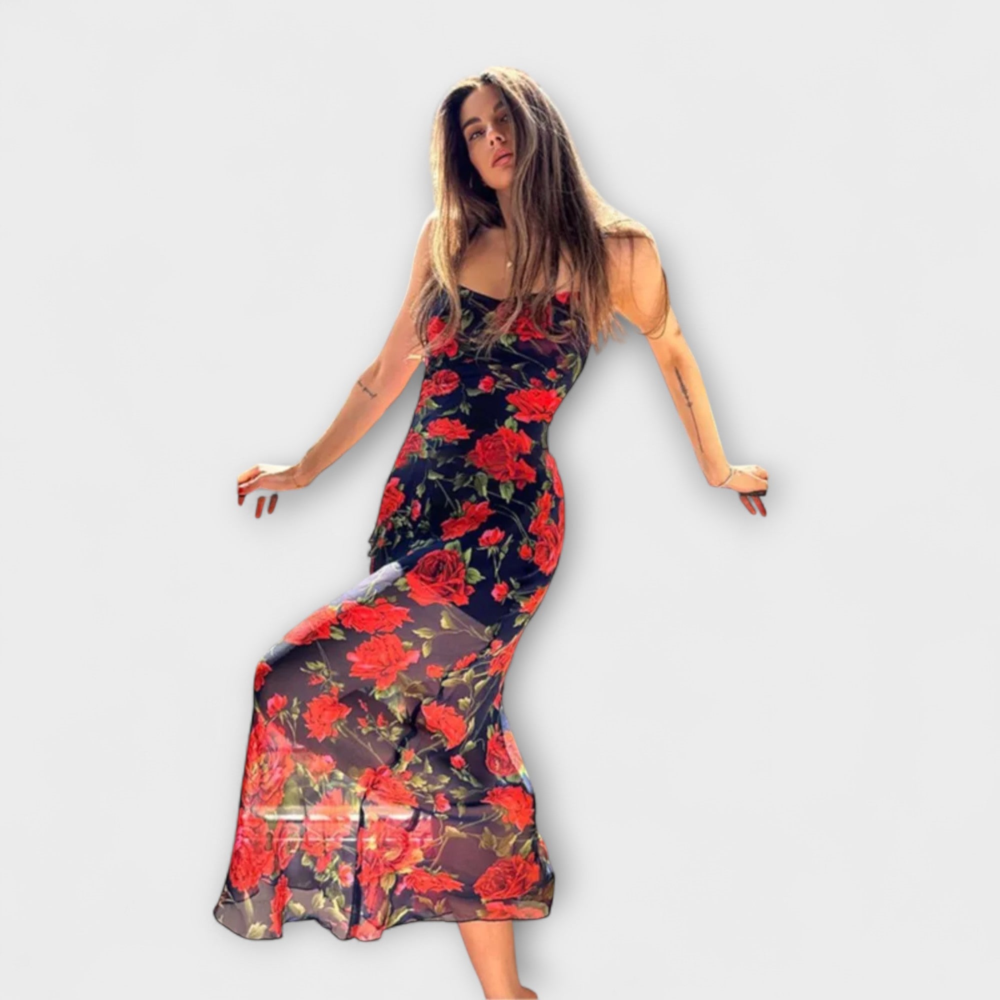 Kwiecisty wzór Spaghetti Rami?czka Sukienka Bodycon