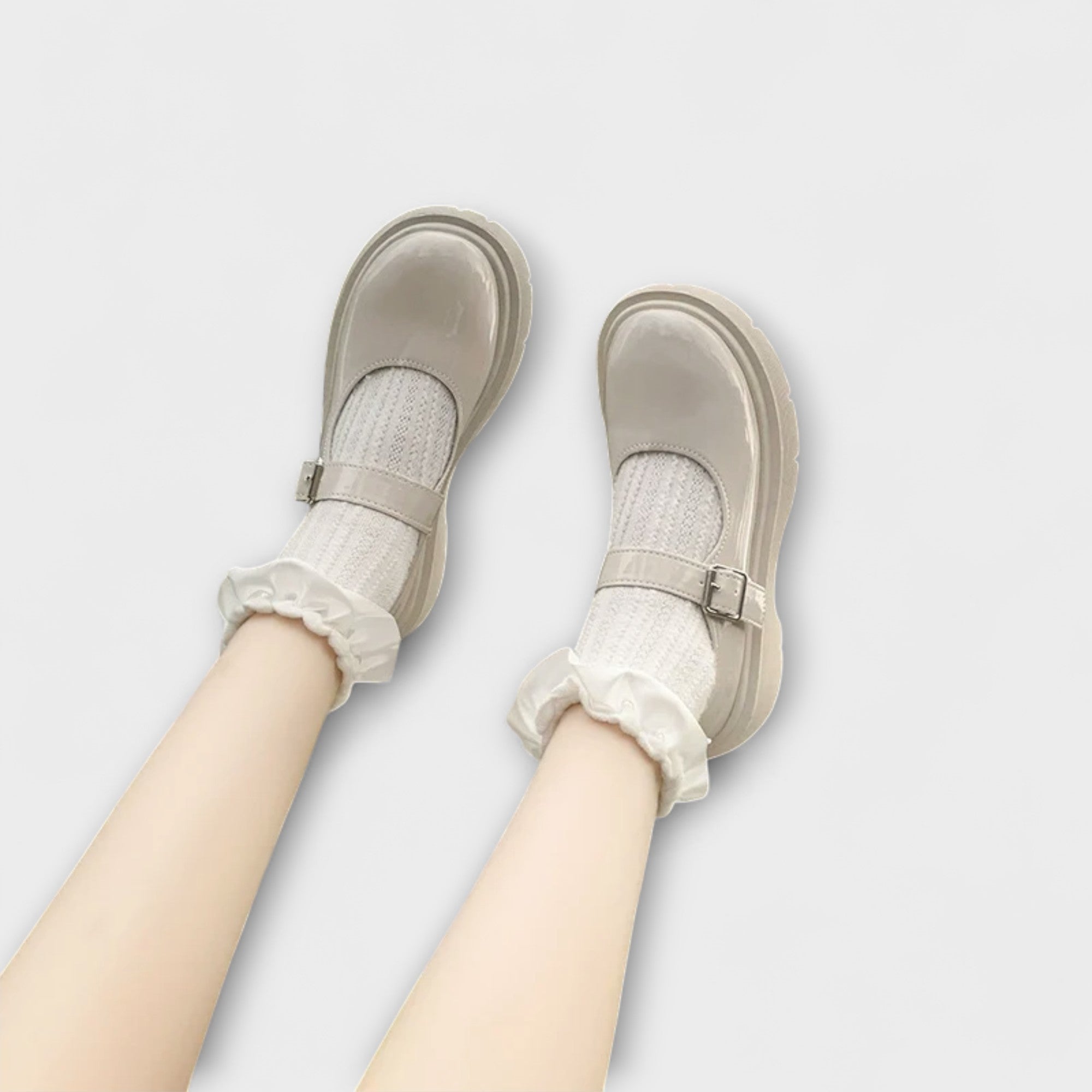 Pearl - Luksusowe skórzane buty Mary Jane z koralikami