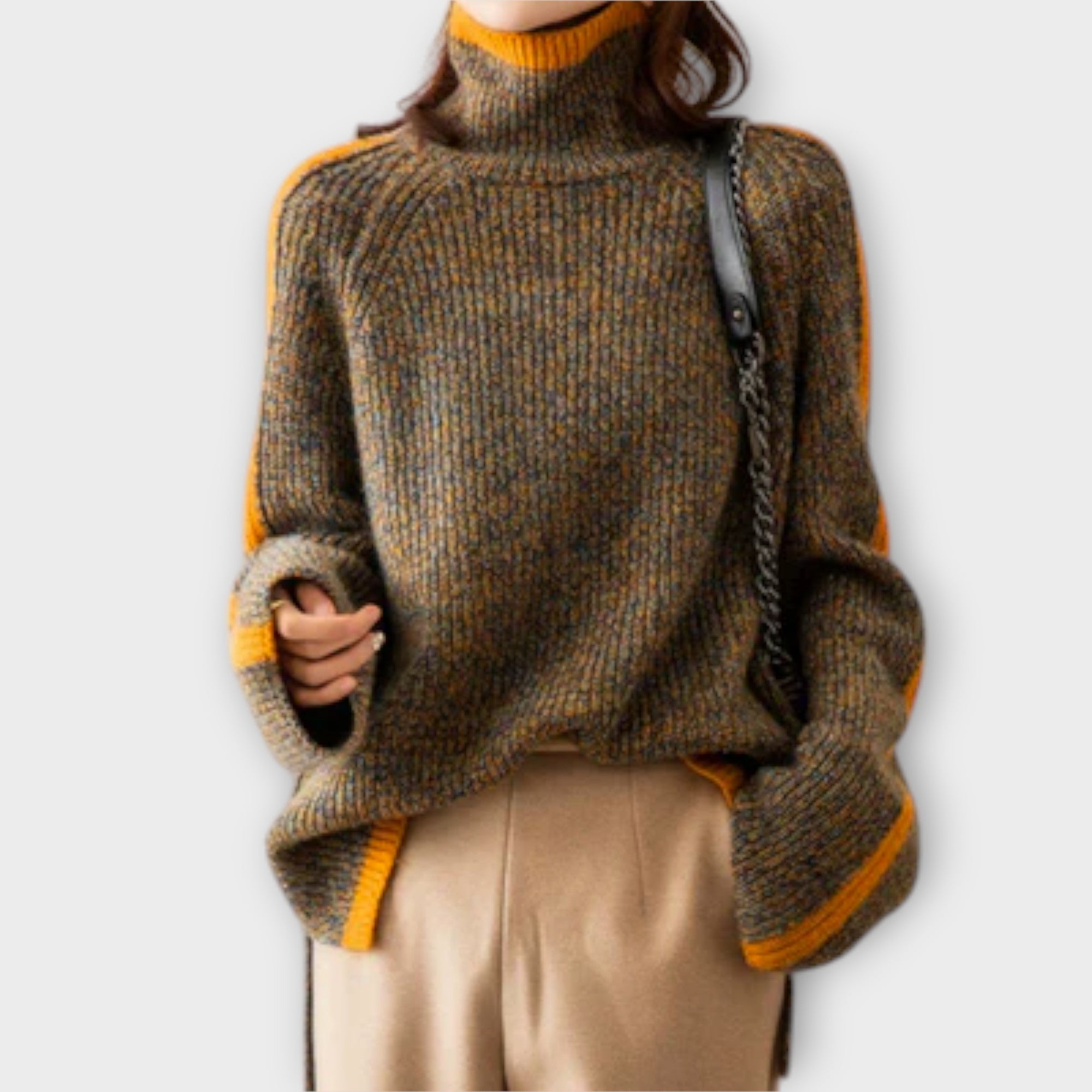 Breseis - Sweter z golfem w stylu vintage