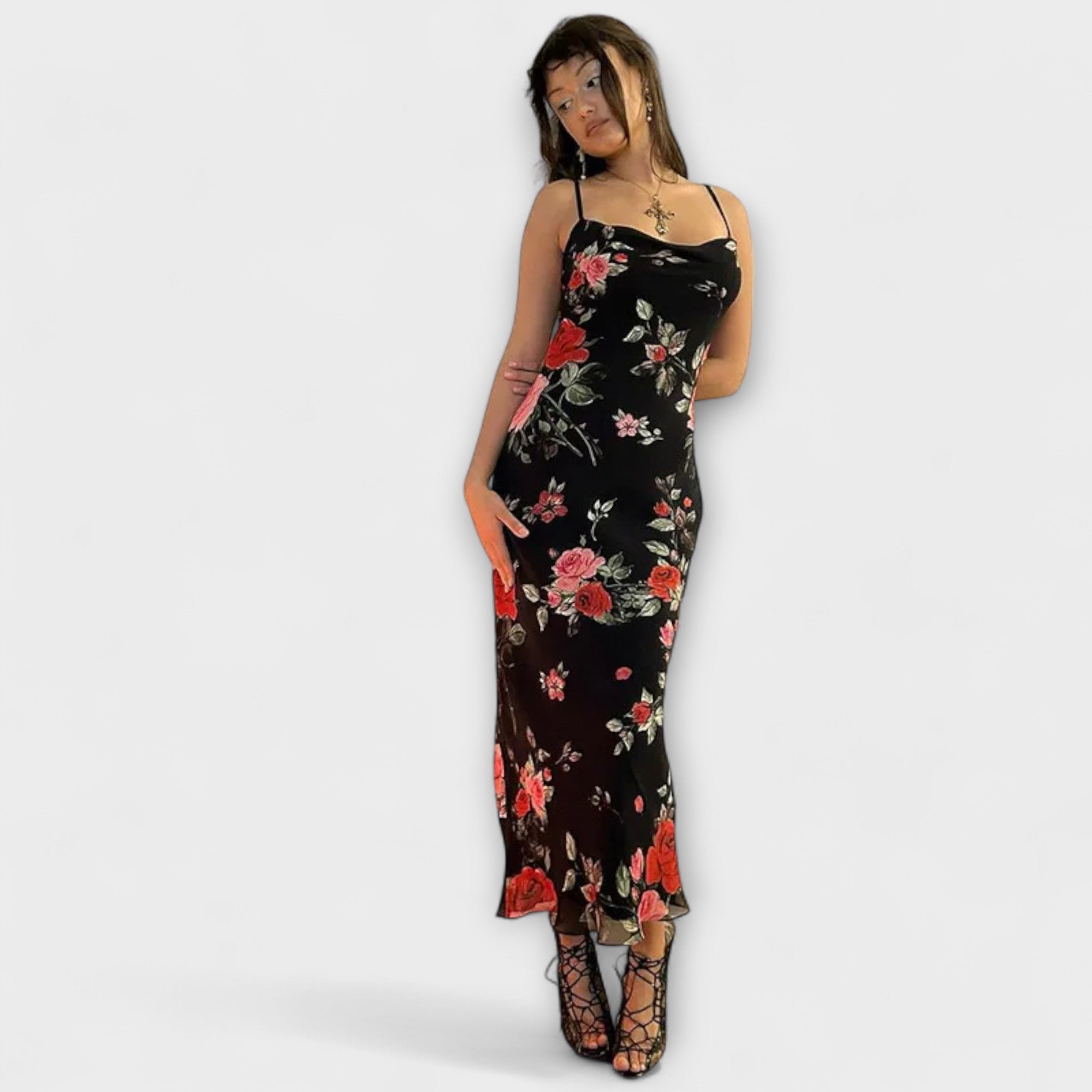 Kwiecisty wzór Spaghetti Rami?czka Sukienka Bodycon