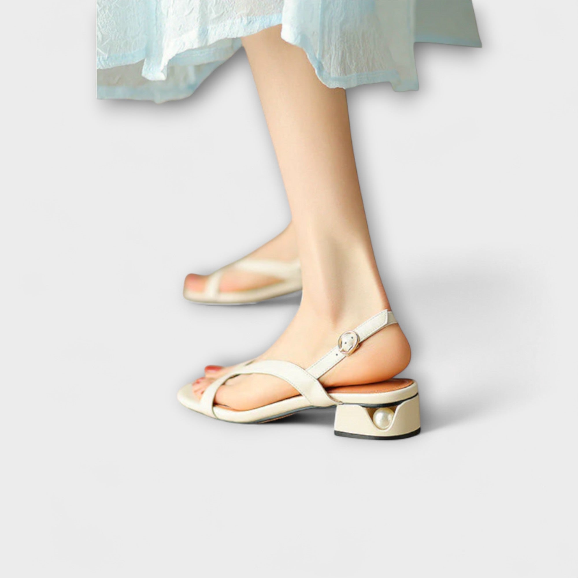 Evelyn - Eleganckie p?askie sanda?y Minna z wyrafinowanym wyko?czeniem