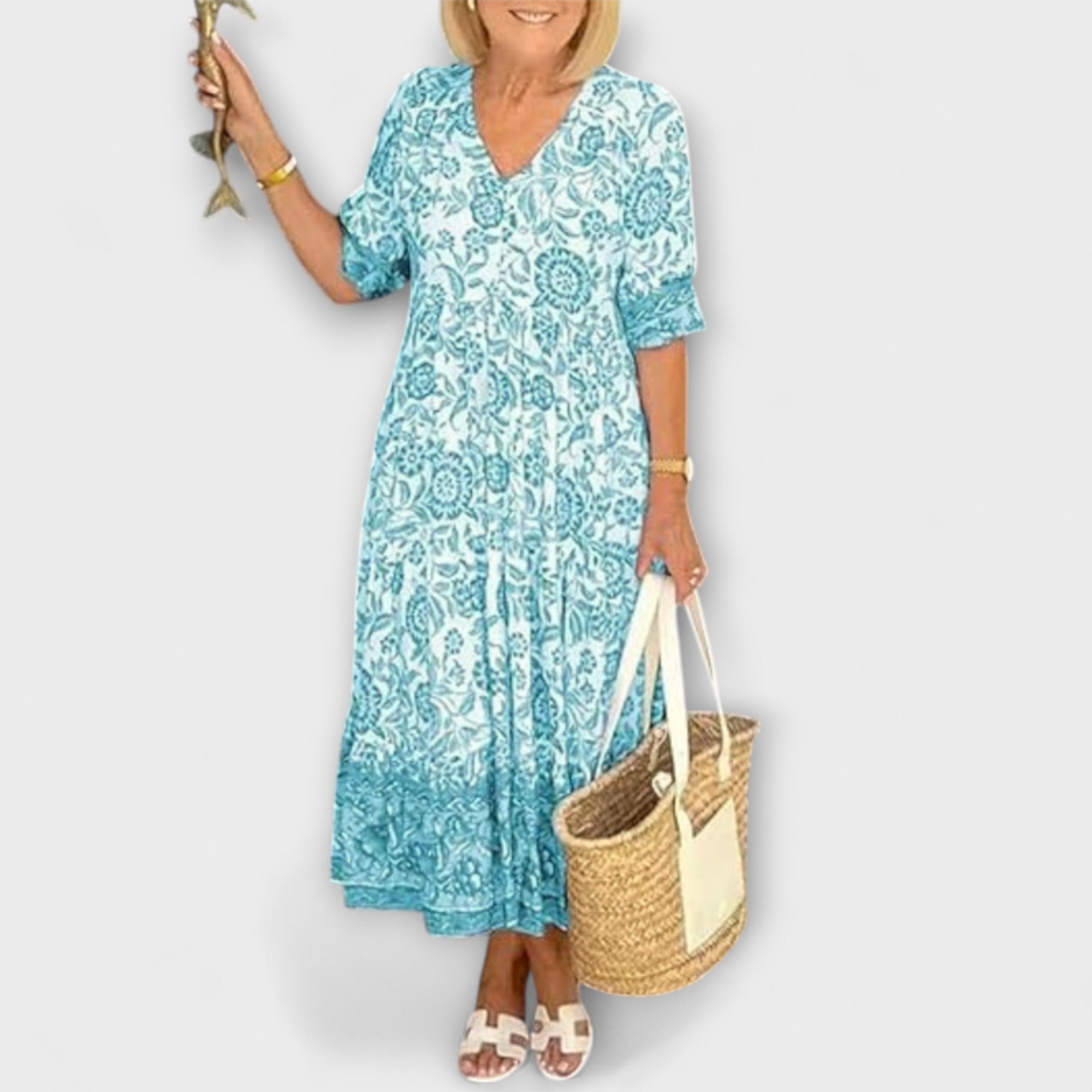 Caitlin - Pe?na wdzi?ku sukienka w kwiaty o zwiewnym designie