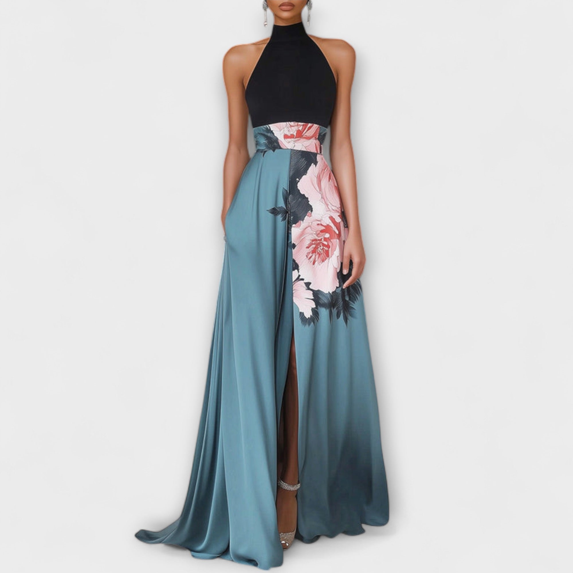 Natalie - sukienka maxi w kwiaty w kszta?cie litery A