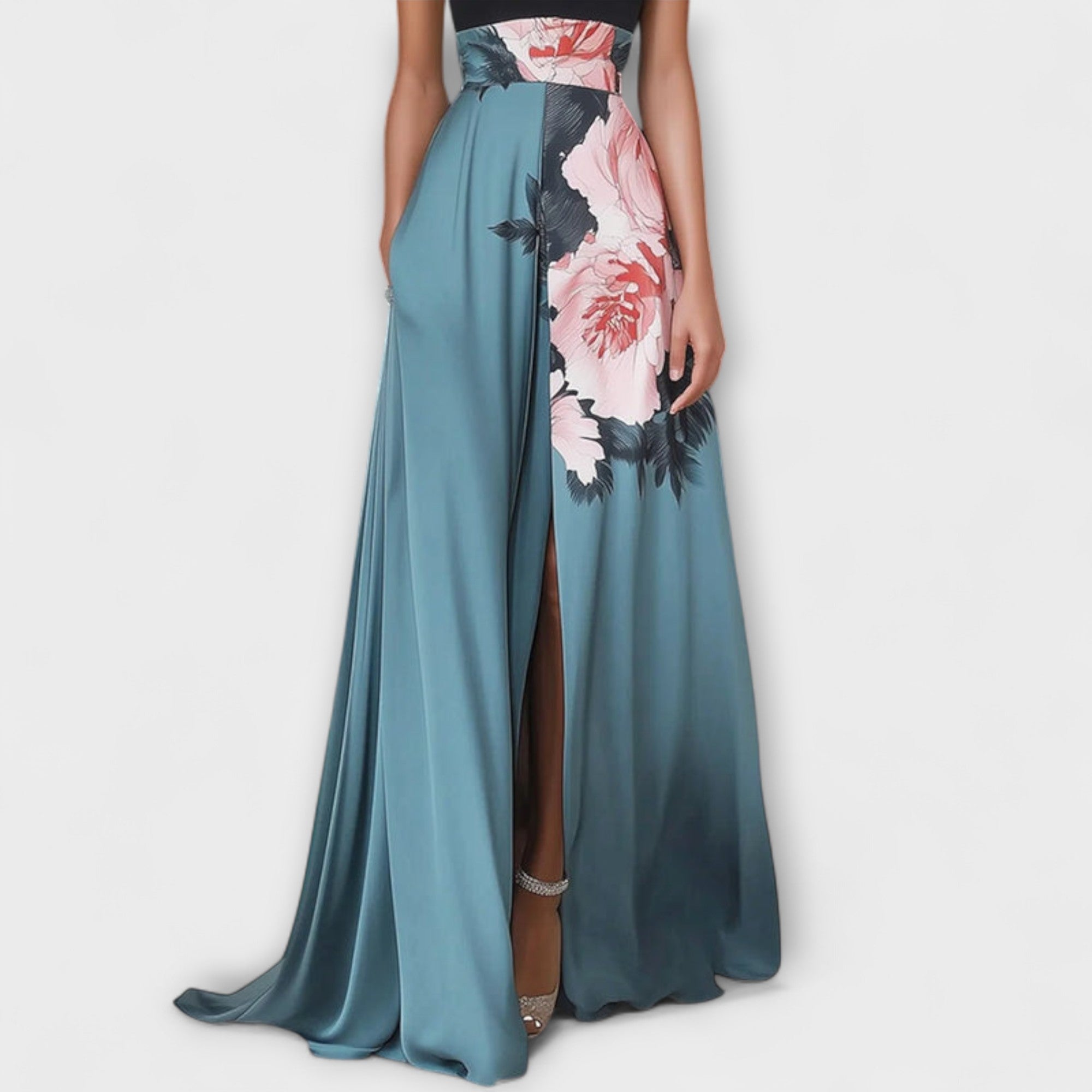 Natalie - sukienka maxi w kwiaty w kszta?cie litery A