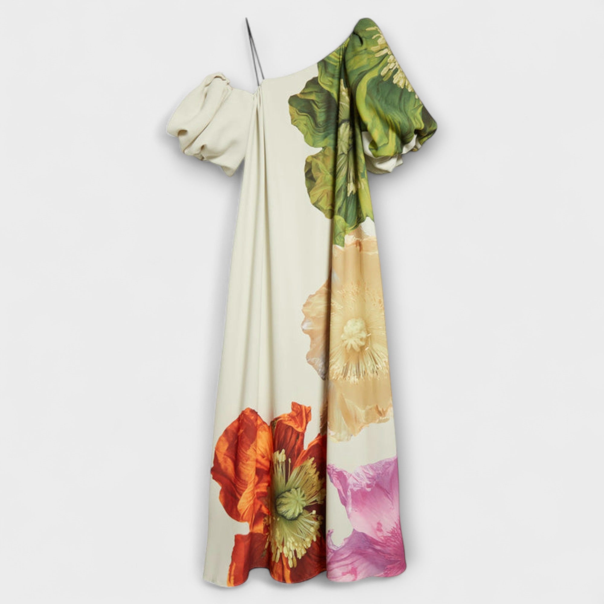 Melody - Asymetryczna sukienka maxi w kwiaty