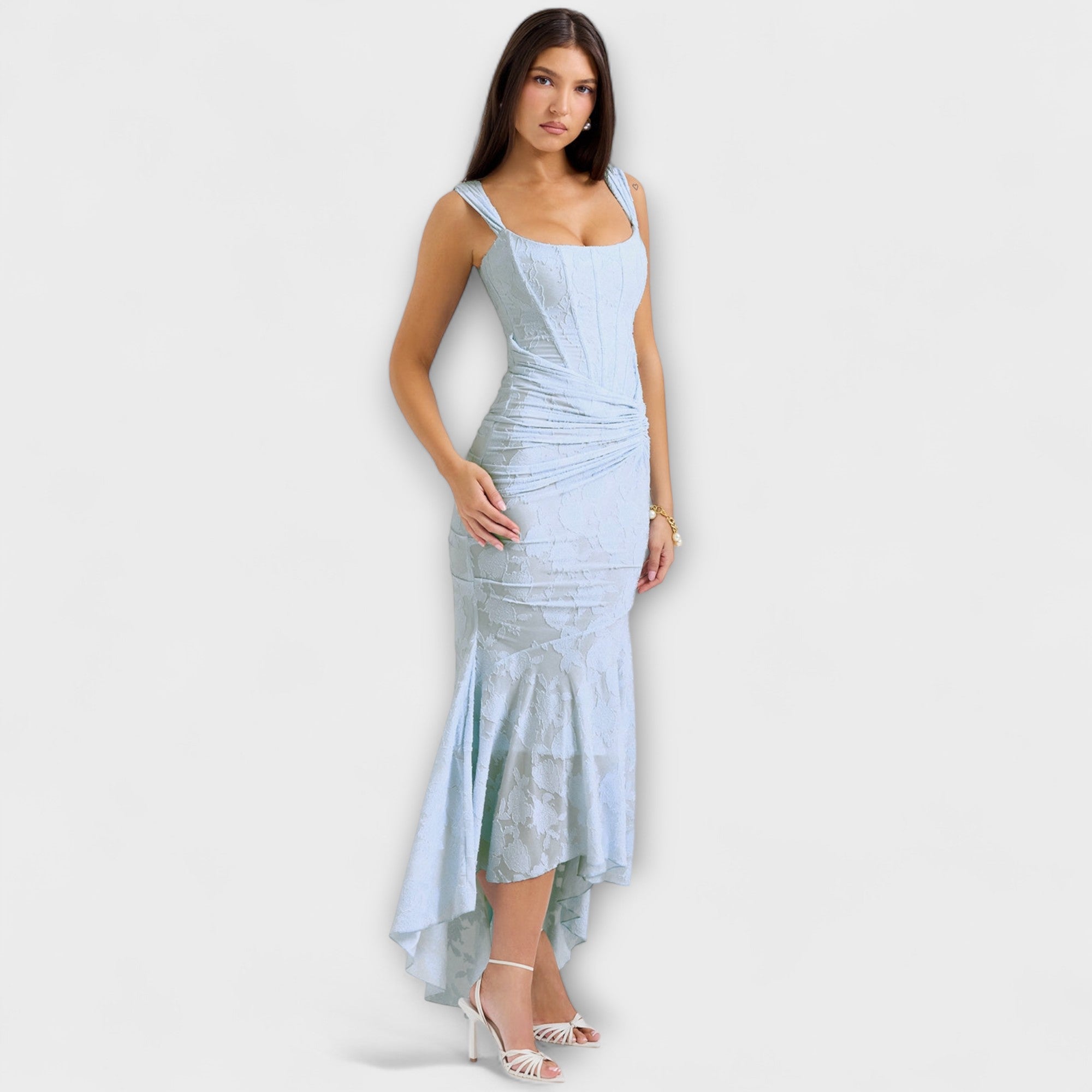 Renske - d?uga sukienka z eleganckim i wyrafinowanym gorsetem