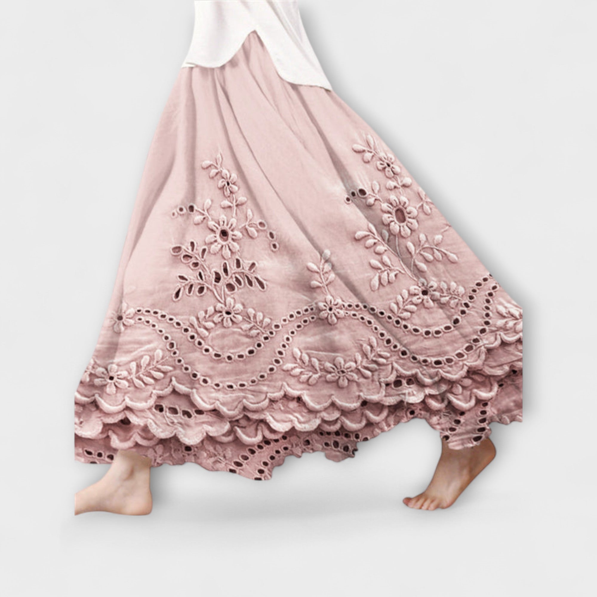 Luna – spódnica boho maxi z haftem