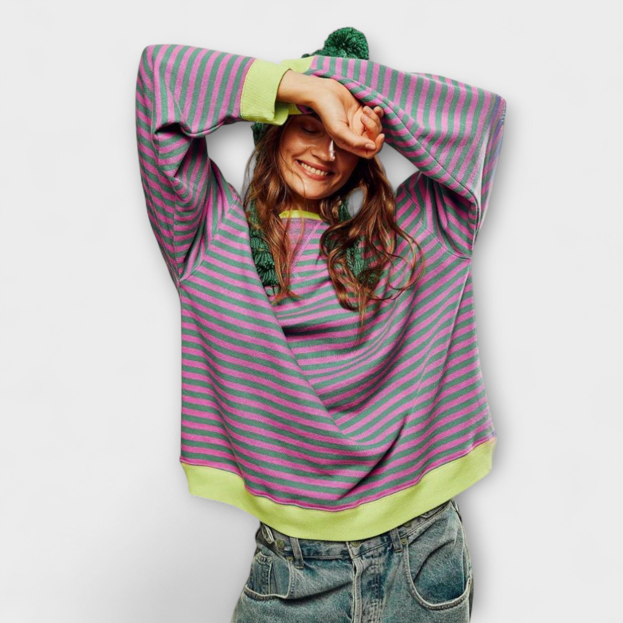 Mary - Sweter oversize w paski