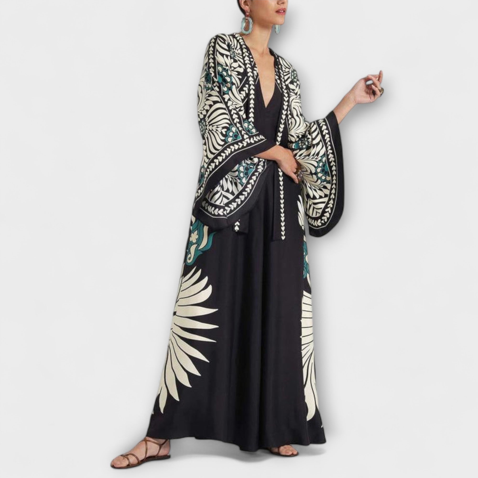 Giselle - elegancka sukienka maxi w kwiatowy wzór