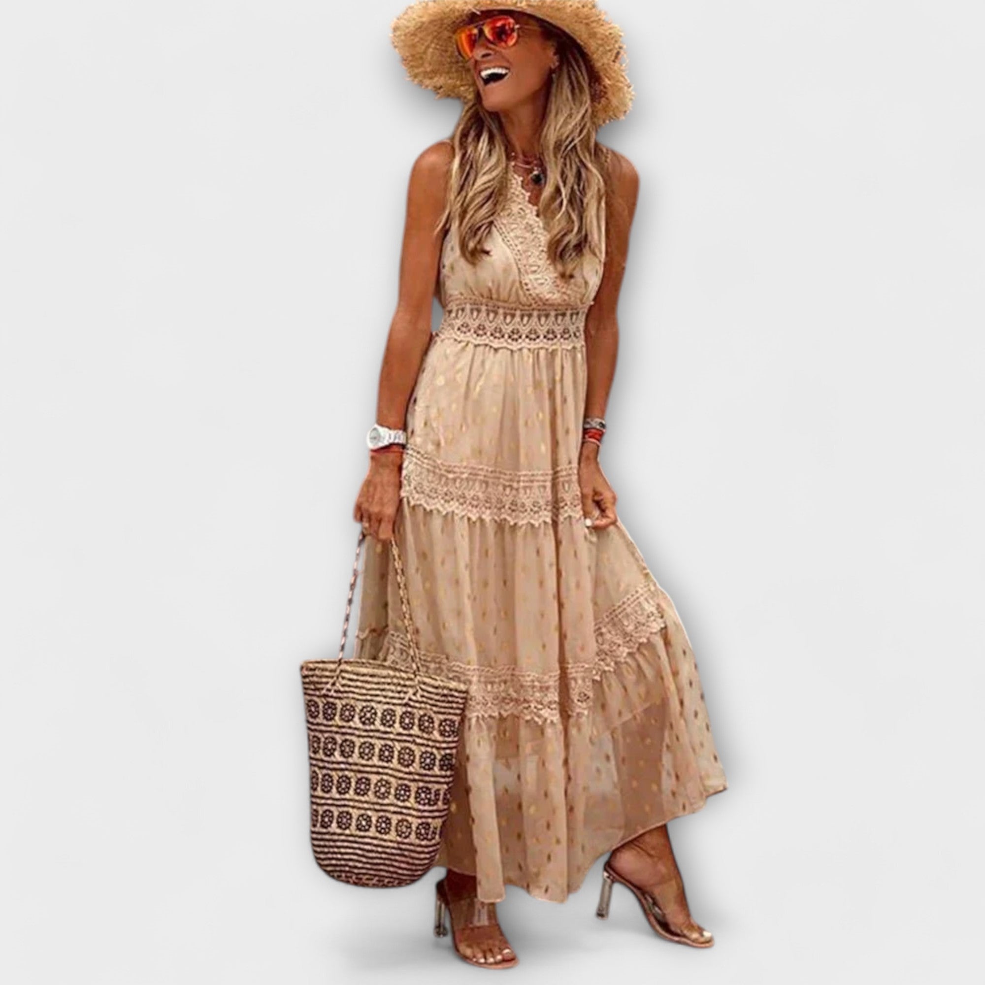 Lola - sukienka maxi z koronk? boho