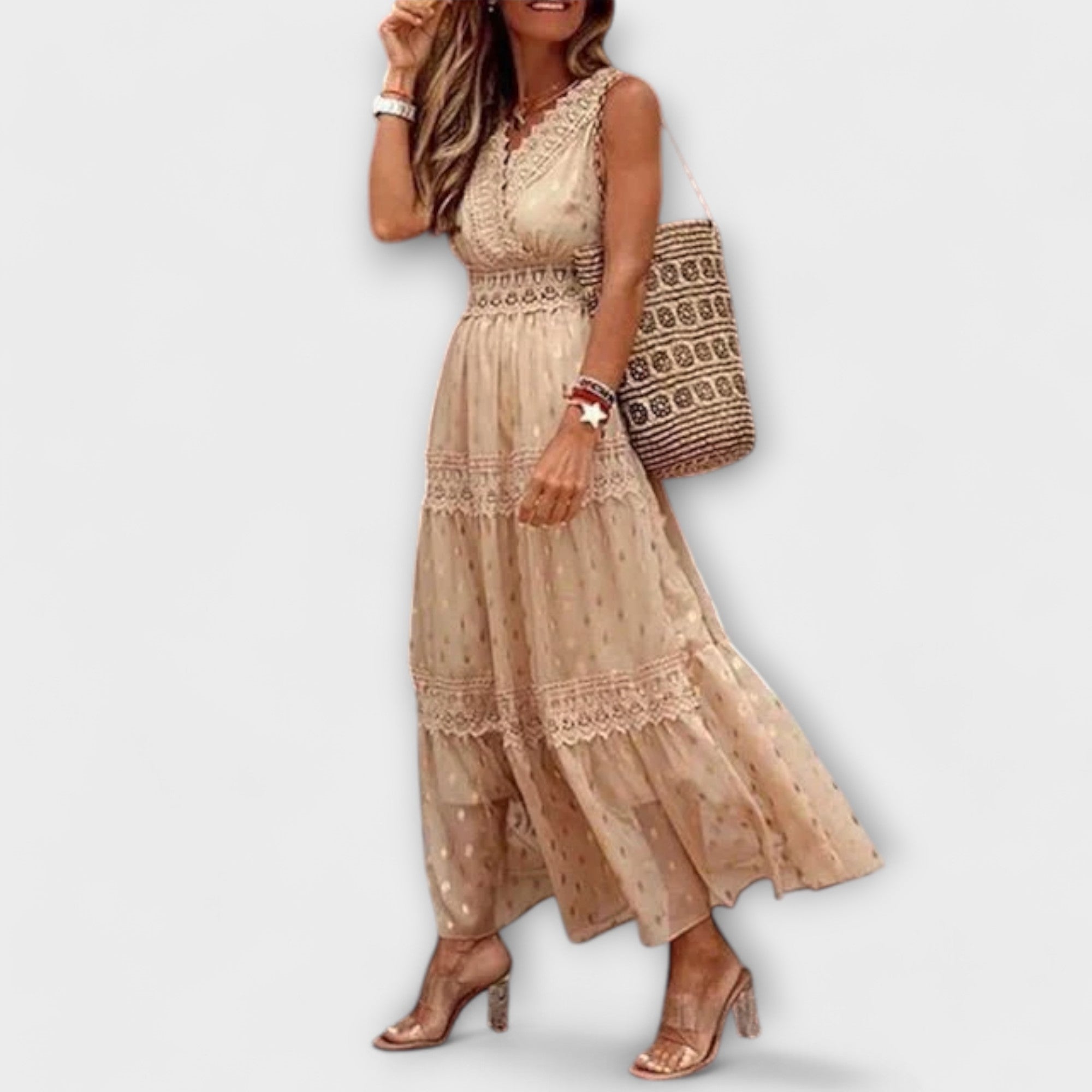 Lola - sukienka maxi z koronk? boho