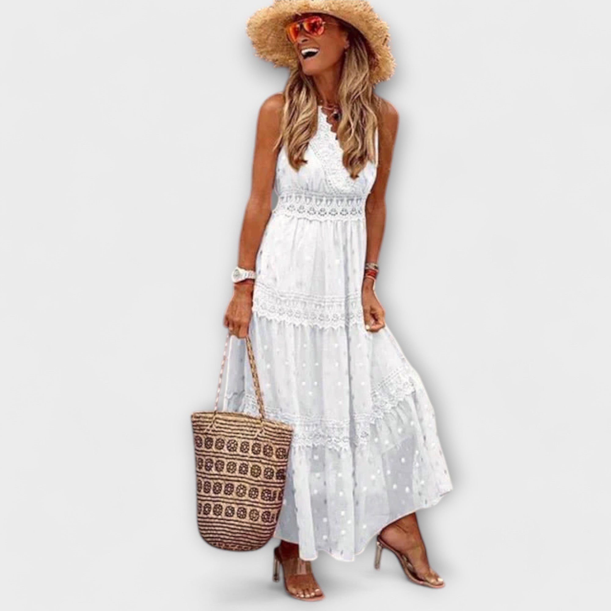 Lola - sukienka maxi z koronk? boho
