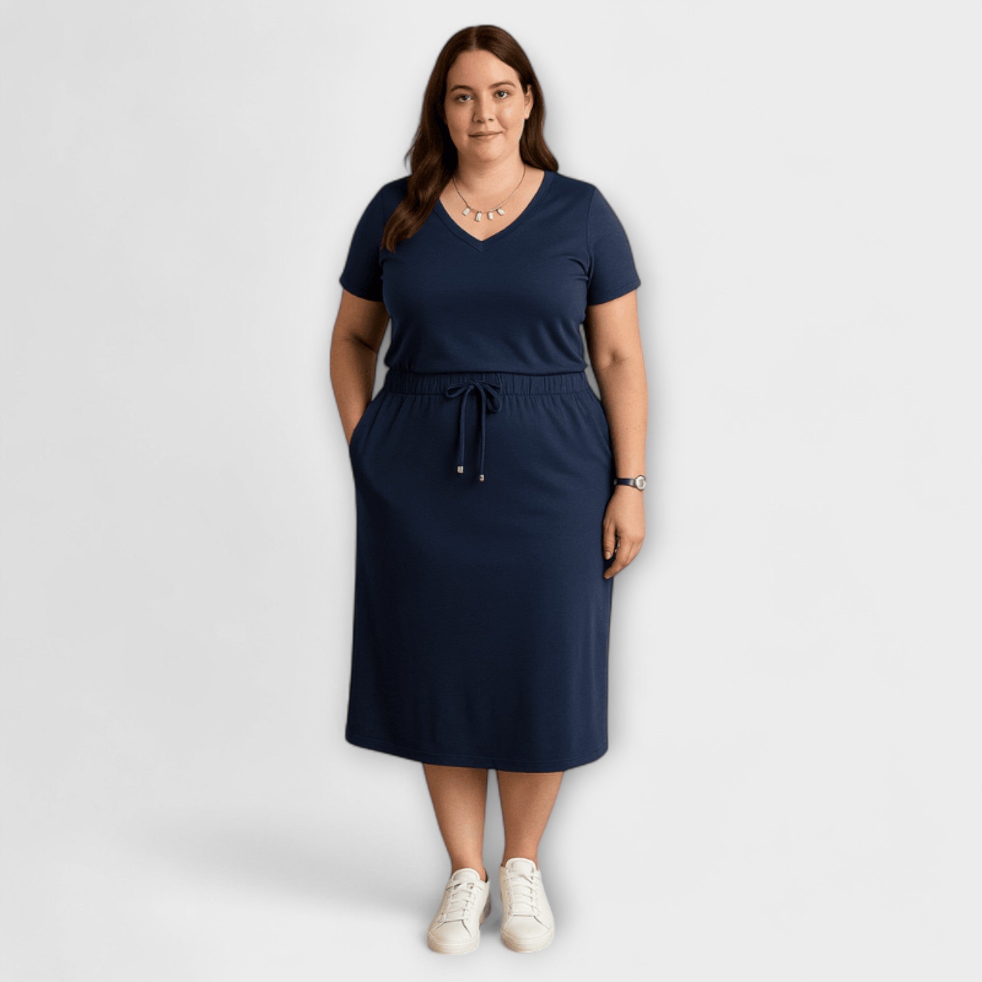 Danielle - Elegancki top z dekoltem w szpic i spódnic?