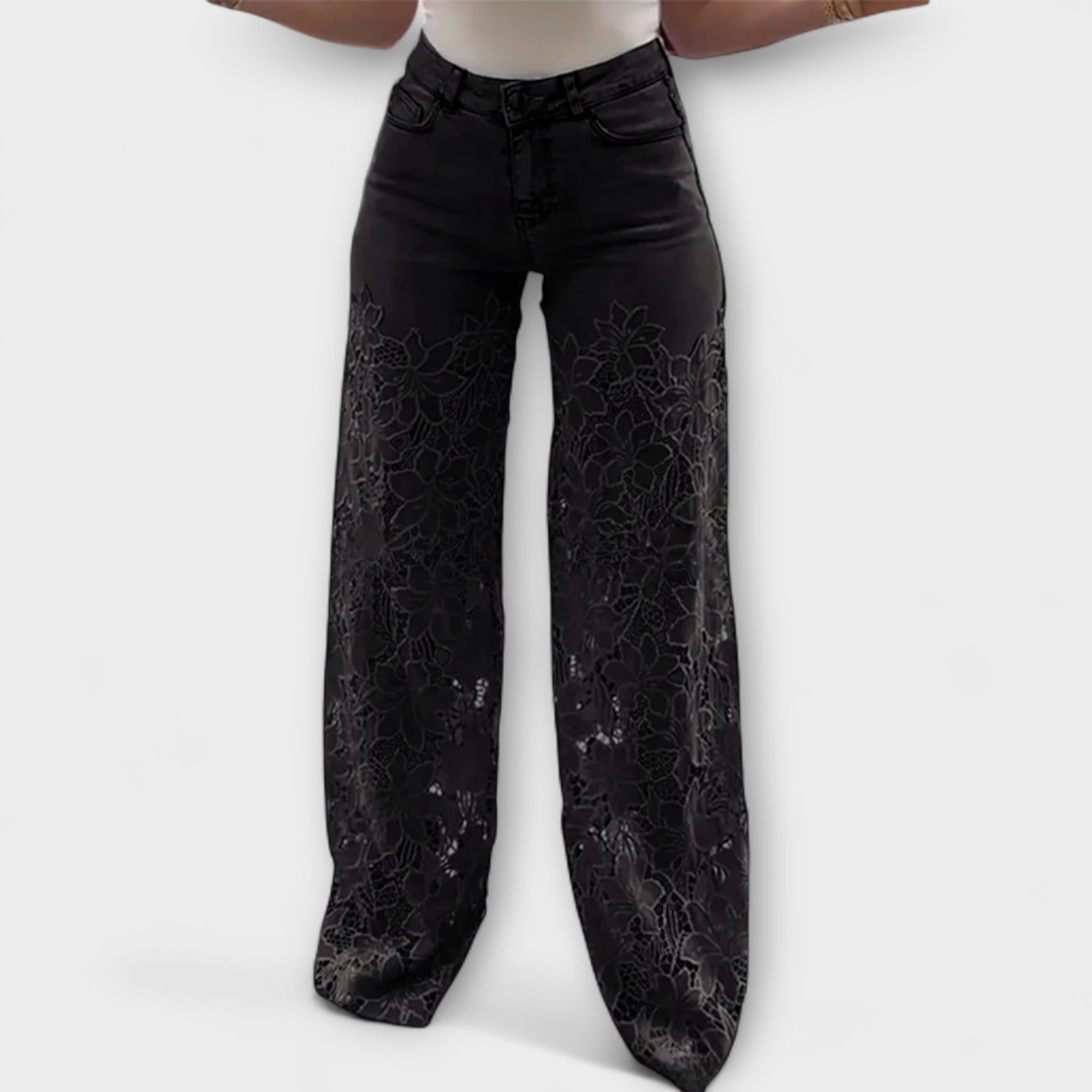 Modne koronkowe patchworkowe d?insy